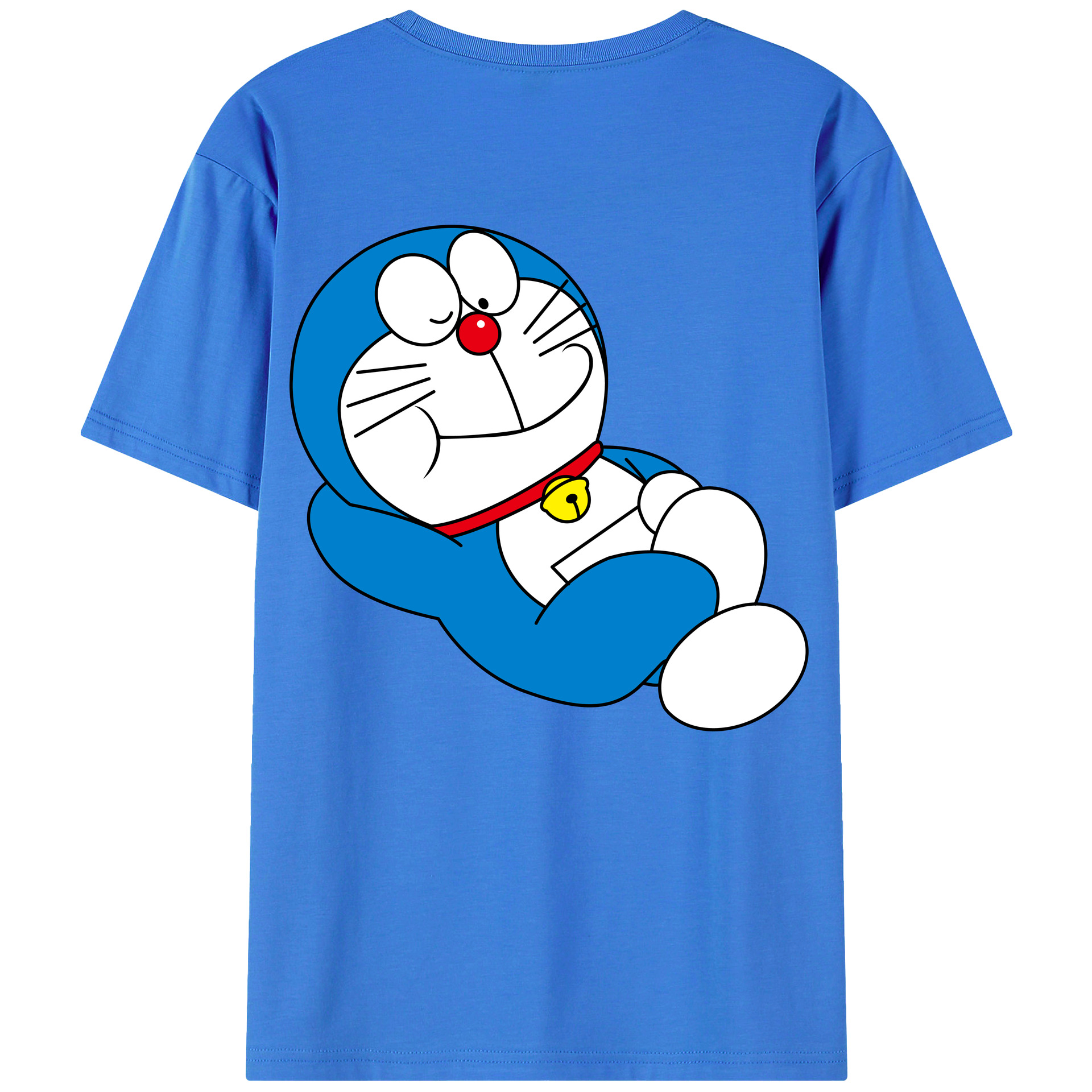 （画像用） ドラえもん Doraemon 綿100％ メンズ半袖Tシャツ（バックプリント） 通気性
