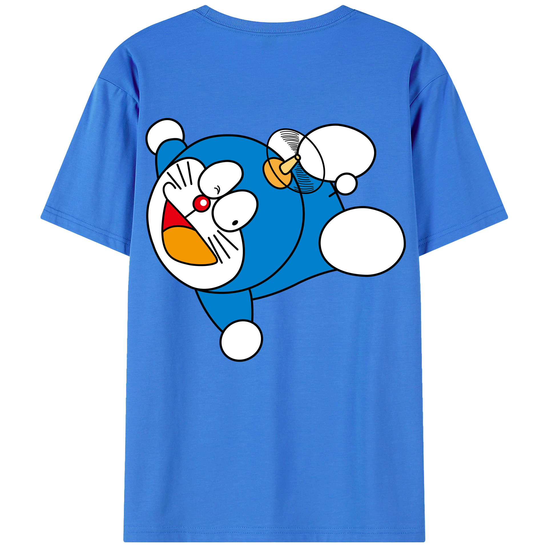 （画像用） ドラえもん Doraemon 綿100％ メンズ半袖Tシャツ（バックプリント） 通気性