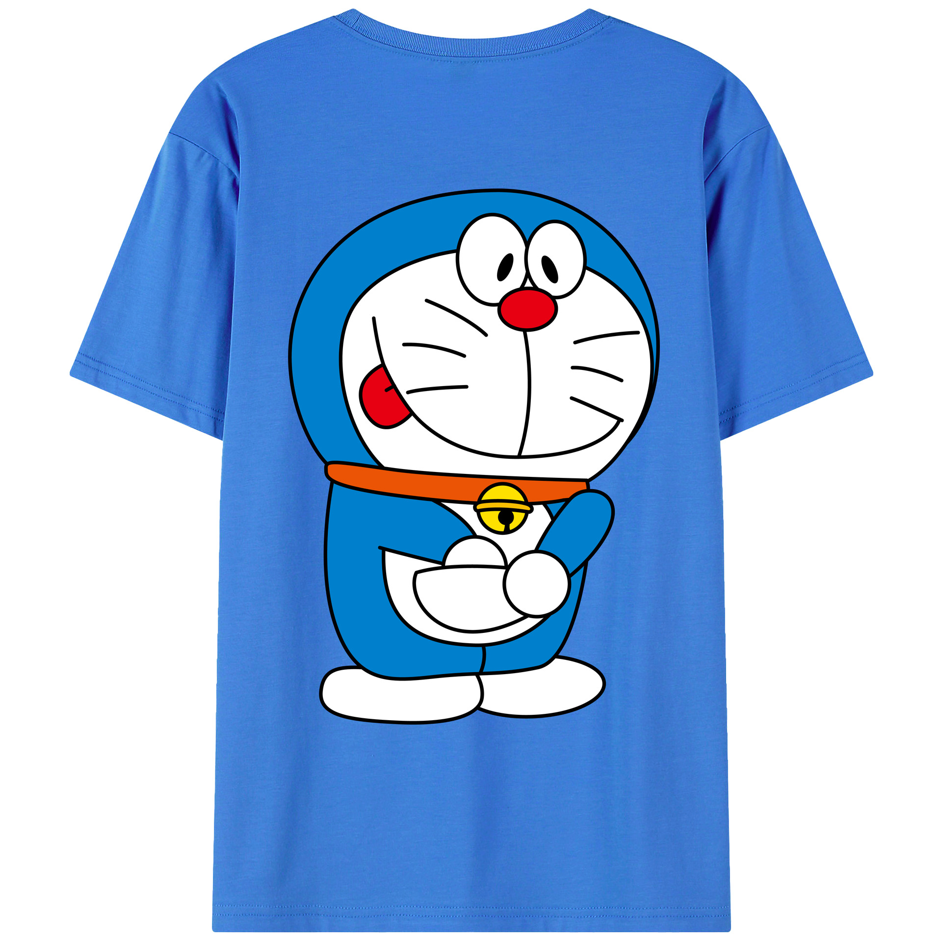 （画像用） ドラえもん Doraemon 綿100％ メンズ半袖Tシャツ（バックプリント） 通気性