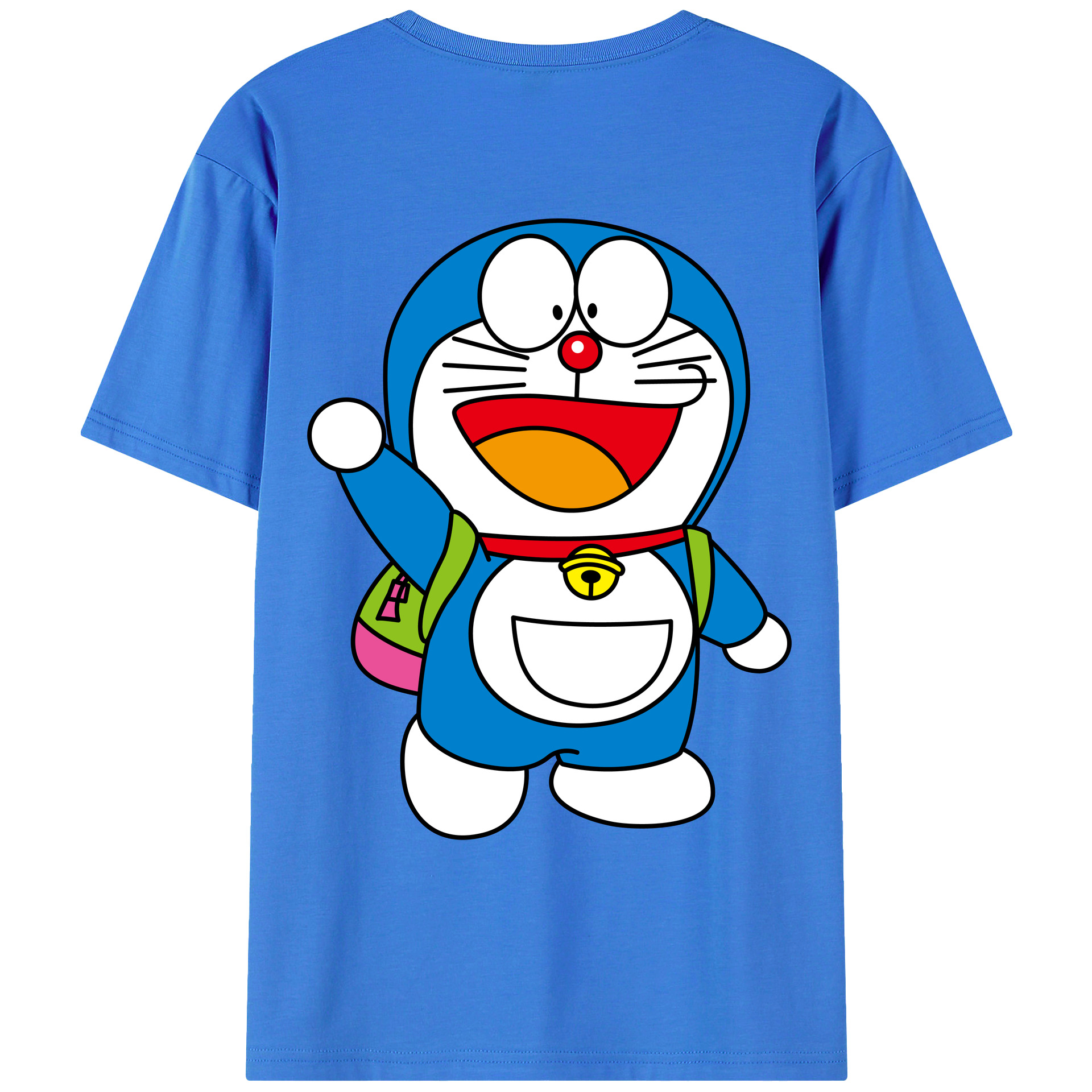 （画像用） ドラえもん Doraemon 綿100％ メンズ半袖Tシャツ（バックプリント） 通気性