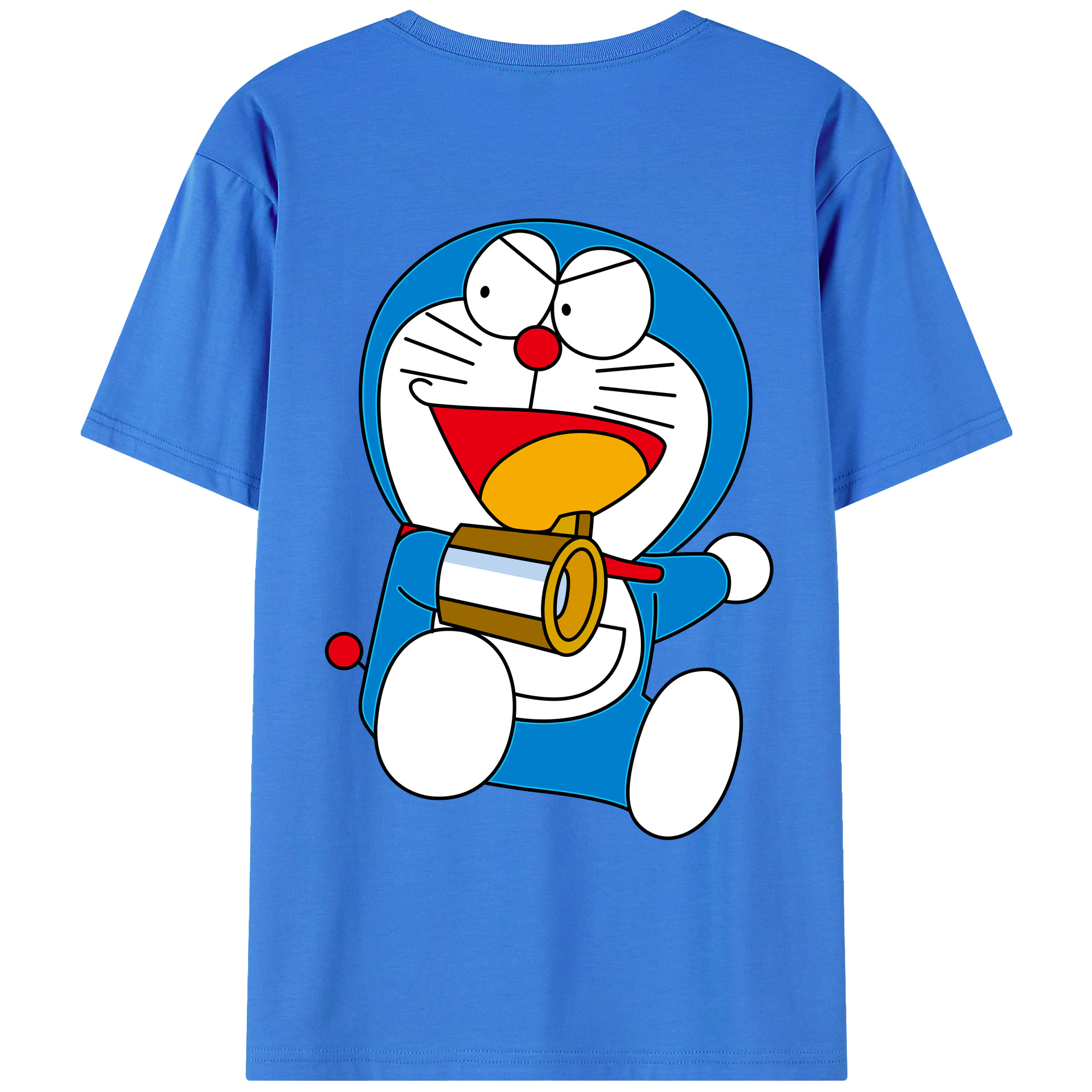 （画像用） ドラえもん Doraemon 綿100％ メンズ半袖Tシャツ（バックプリント） 通気性