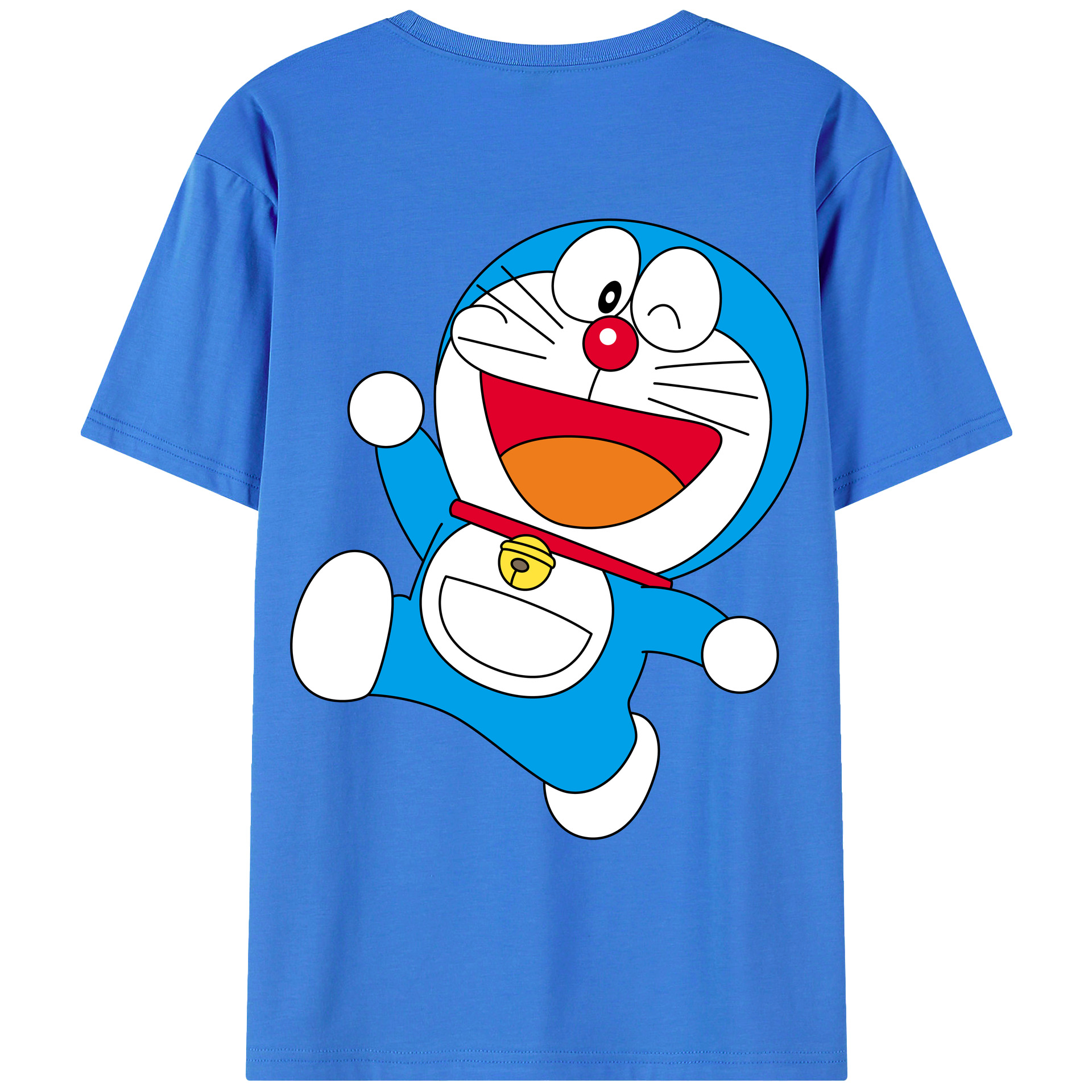 （画像用） ドラえもん Doraemon 綿100％ メンズ半袖Tシャツ（バックプリント） 通気性