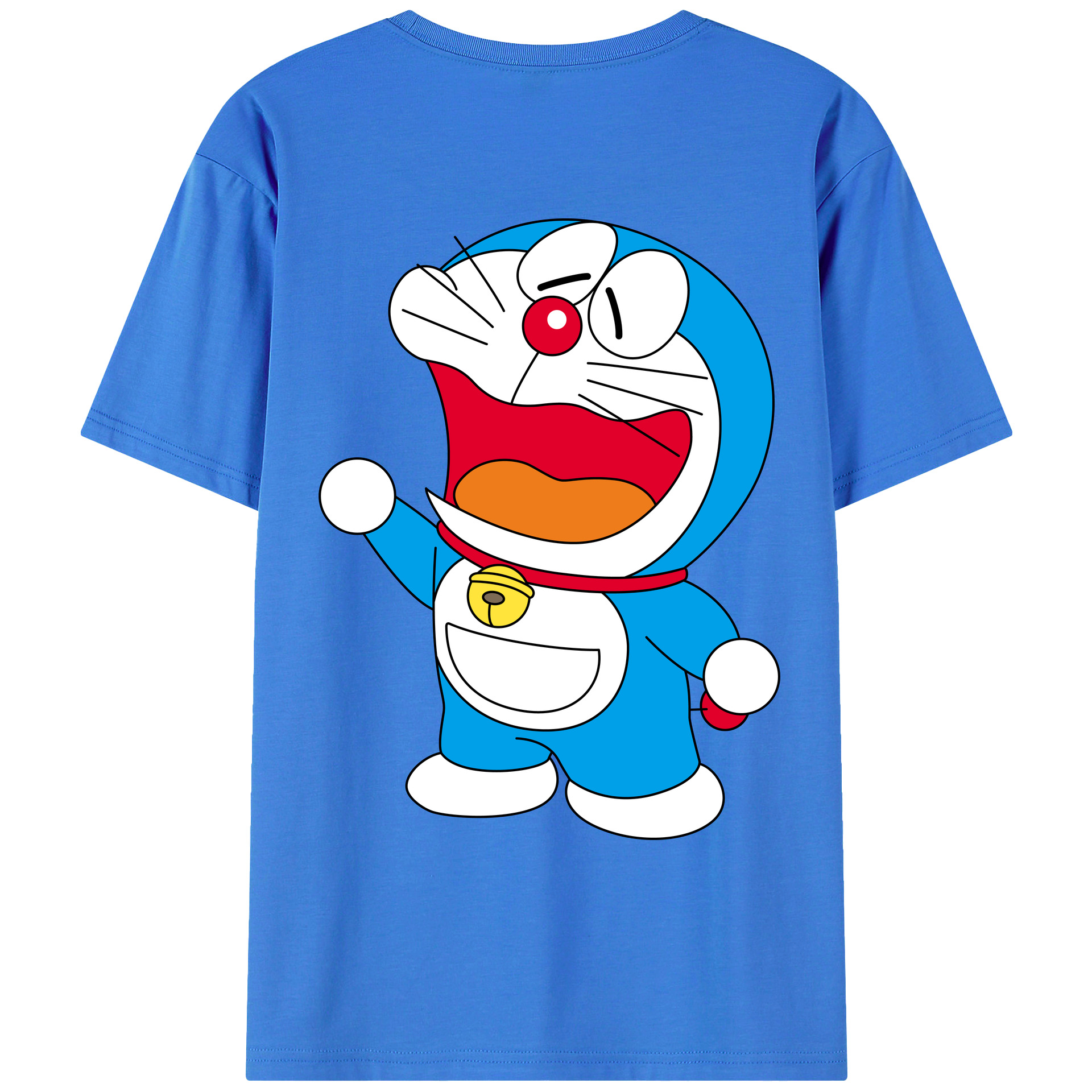 （画像用） ドラえもん Doraemon 綿100％ メンズ半袖Tシャツ（バックプリント） 通気性