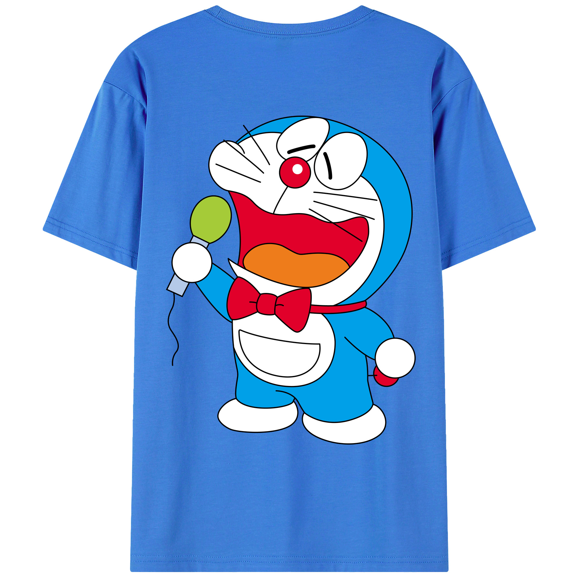 （画像用） ドラえもん Doraemon 綿100％ メンズ半袖Tシャツ（バックプリント） 通気性