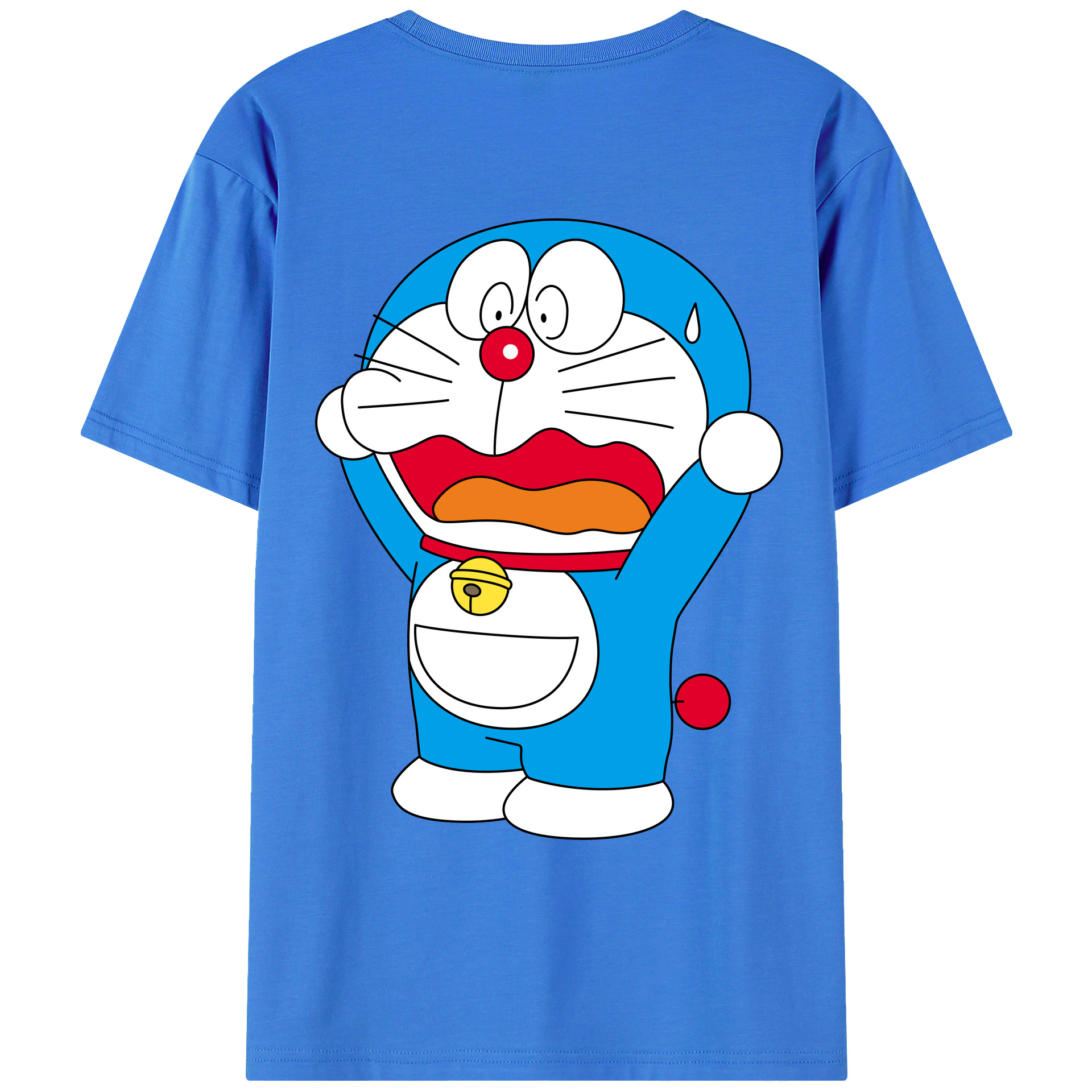 （画像用） ドラえもん Doraemon 綿100％ メンズ半袖Tシャツ（バックプリント） 通気性