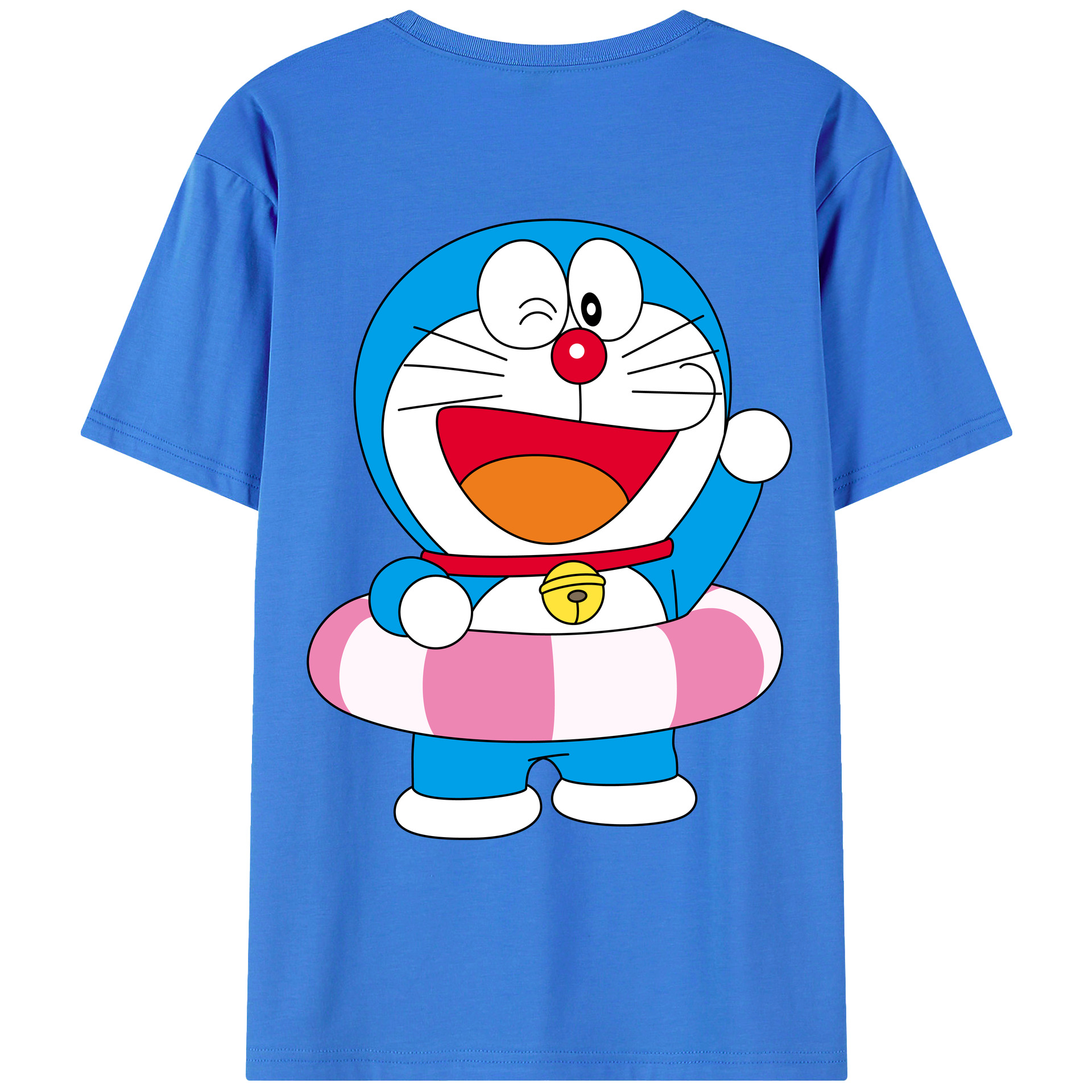 （画像用） ドラえもん Doraemon 綿100％ メンズ半袖Tシャツ（バックプリント） 通気性