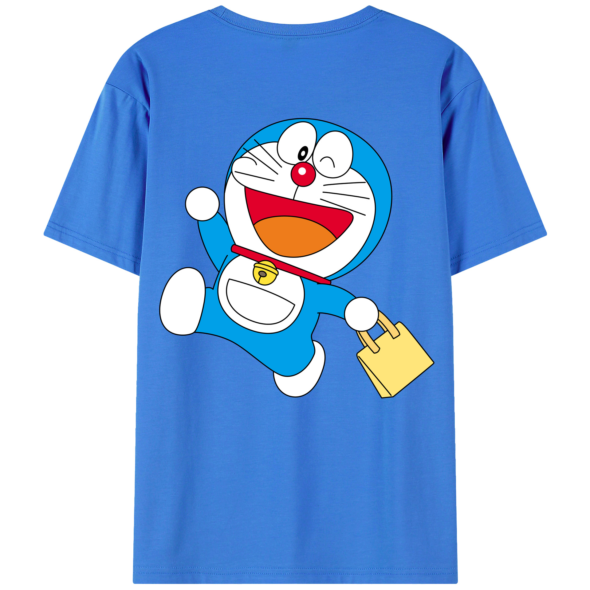 （画像用） ドラえもん Doraemon 綿100％ メンズ半袖Tシャツ（バックプリント） 通気性