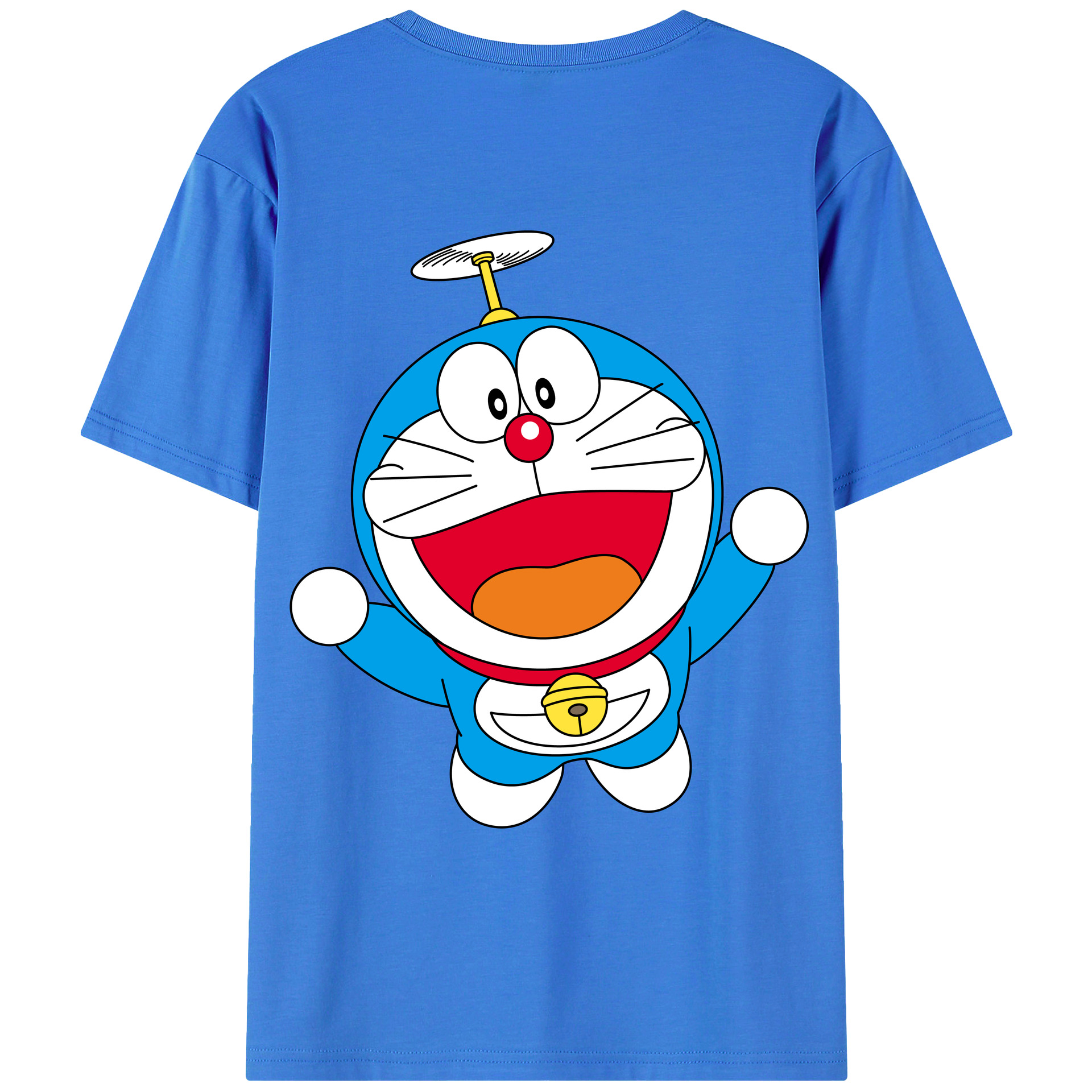 （画像用） ドラえもん Doraemon 綿100％ メンズ半袖Tシャツ（バックプリント） 通気性