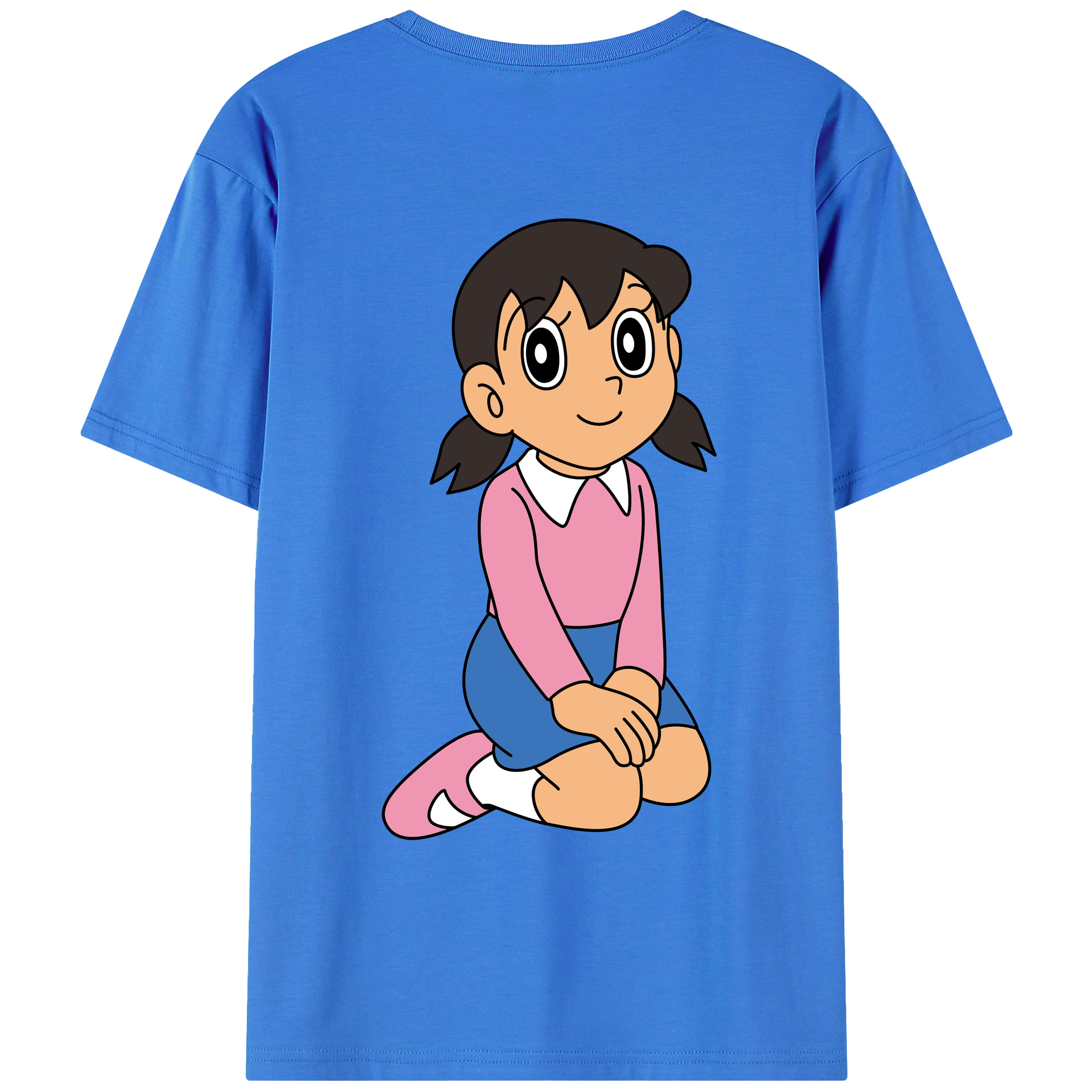 （画像用） ドラえもん みなもと しずか Doraemon Shizuka Minamoto 綿100％ メンズ半袖Tシャツ（バックプリント） 通気性