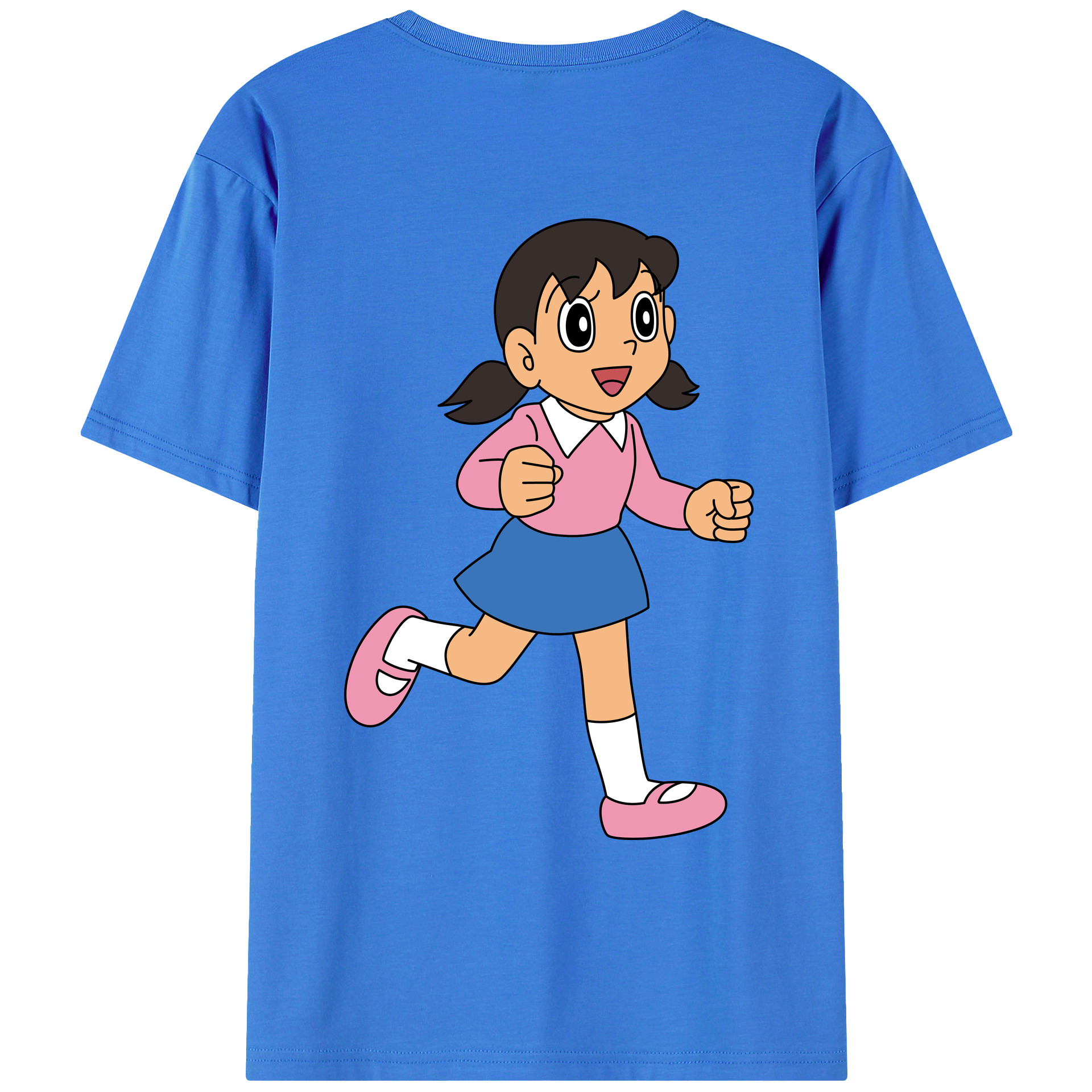 （画像用） ドラえもん みなもと しずか Doraemon Shizuka Minamoto 綿100％ メンズ半袖Tシャツ（バックプリント） 通気性