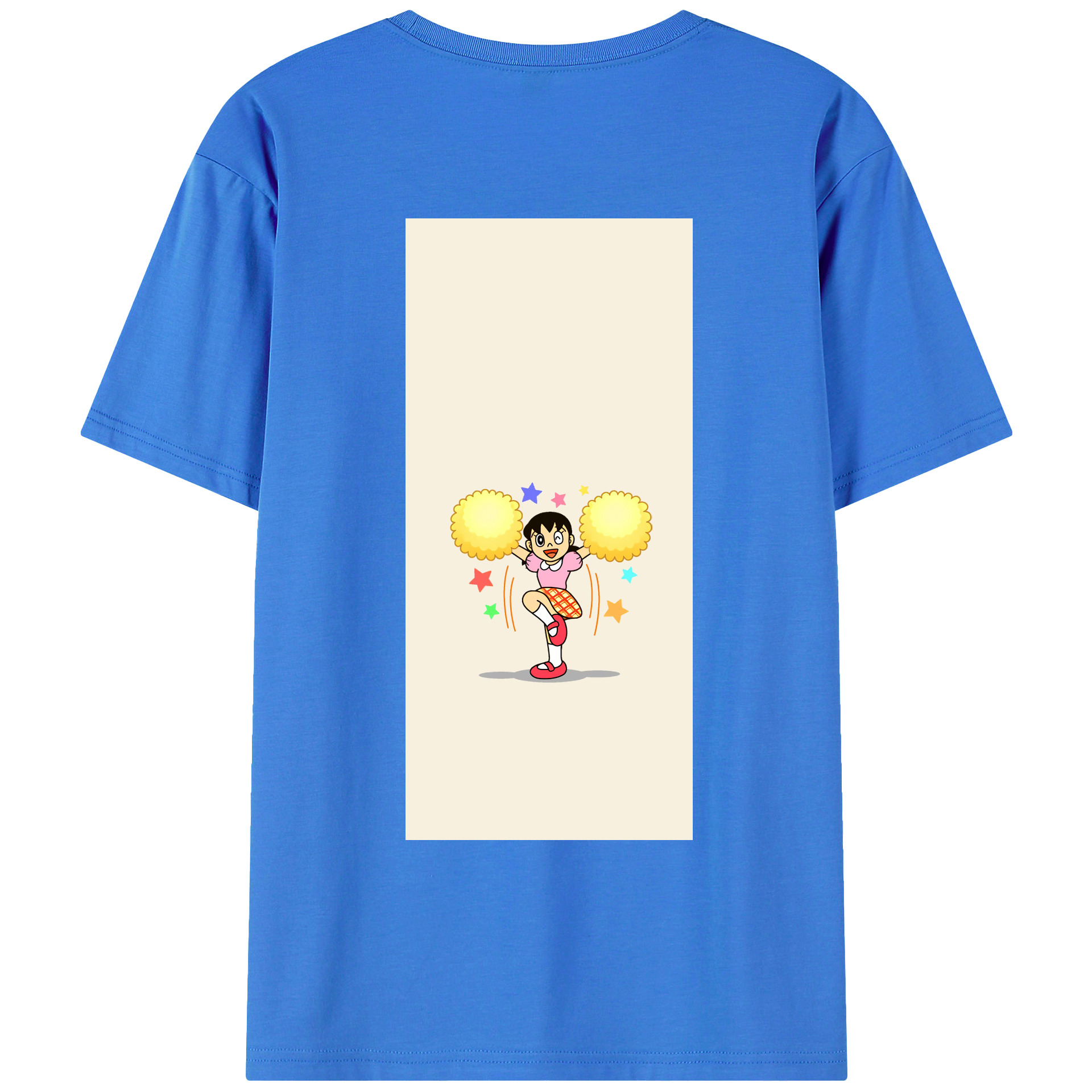 （画像用） ドラえもん みなもと しずか Doraemon Shizuka Minamoto 綿100％ メンズ半袖Tシャツ（バックプリント） 通気性