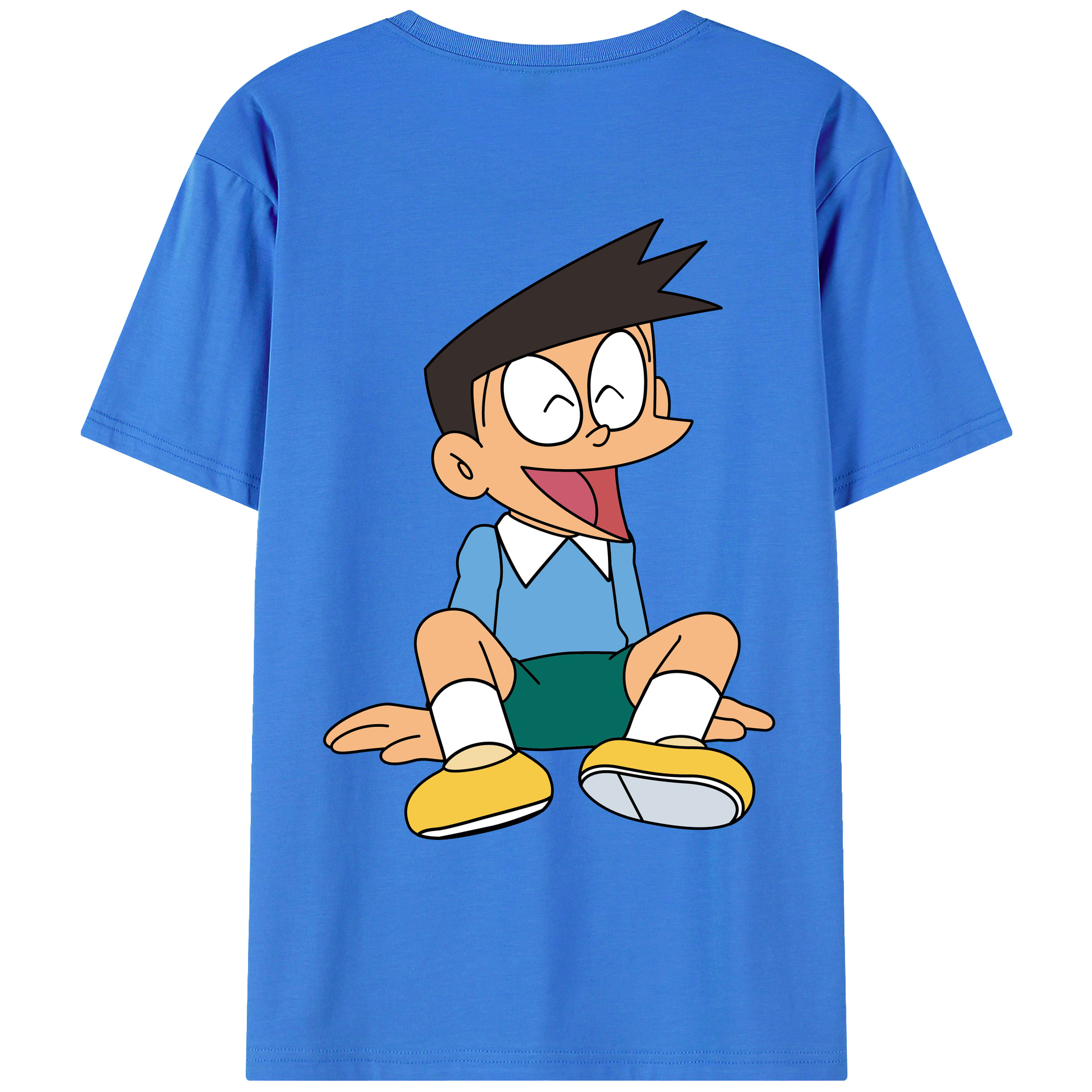 （画像用） ドラえもん 骨川 スネ夫 Doraemon Honekawa Suneo 綿100％ メンズ半袖Tシャツ（バックプリント） 通気性