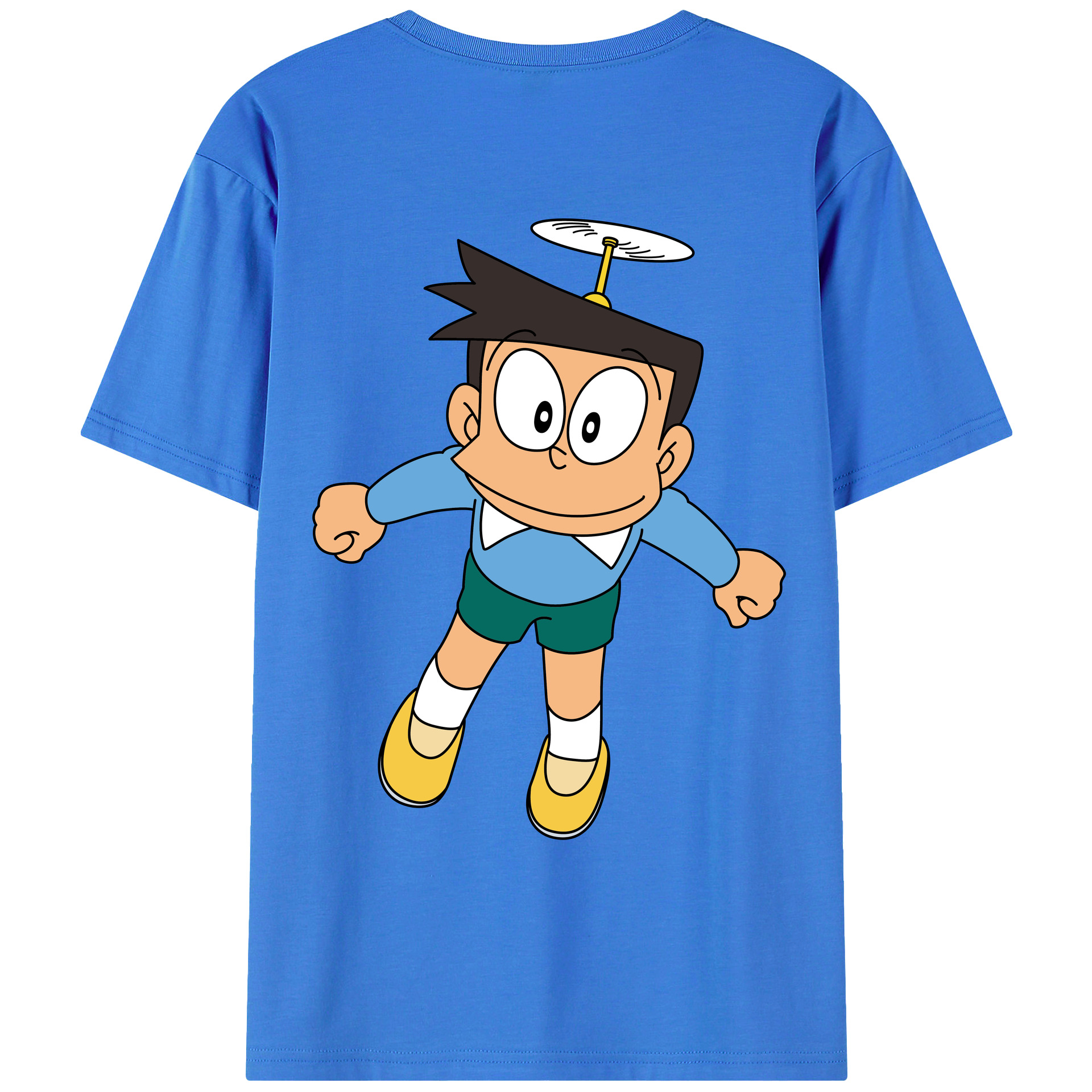（画像用） ドラえもん 骨川 スネ夫 Doraemon Honekawa Suneo 綿100％ メンズ半袖Tシャツ（バックプリント） 通気性