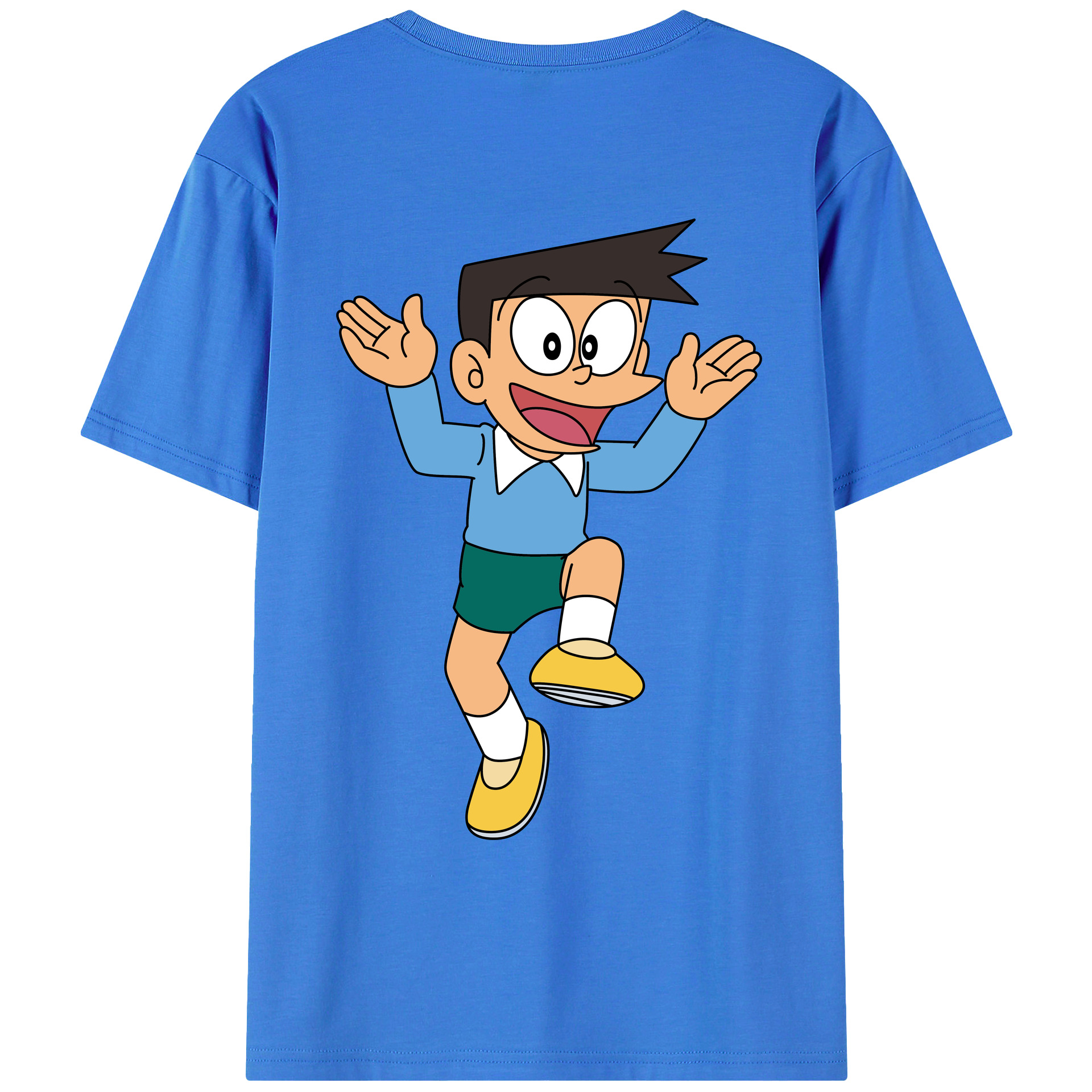 （画像用） ドラえもん 骨川 スネ夫 Doraemon Honekawa Suneo 綿100％ メンズ半袖Tシャツ（バックプリント） 通気性