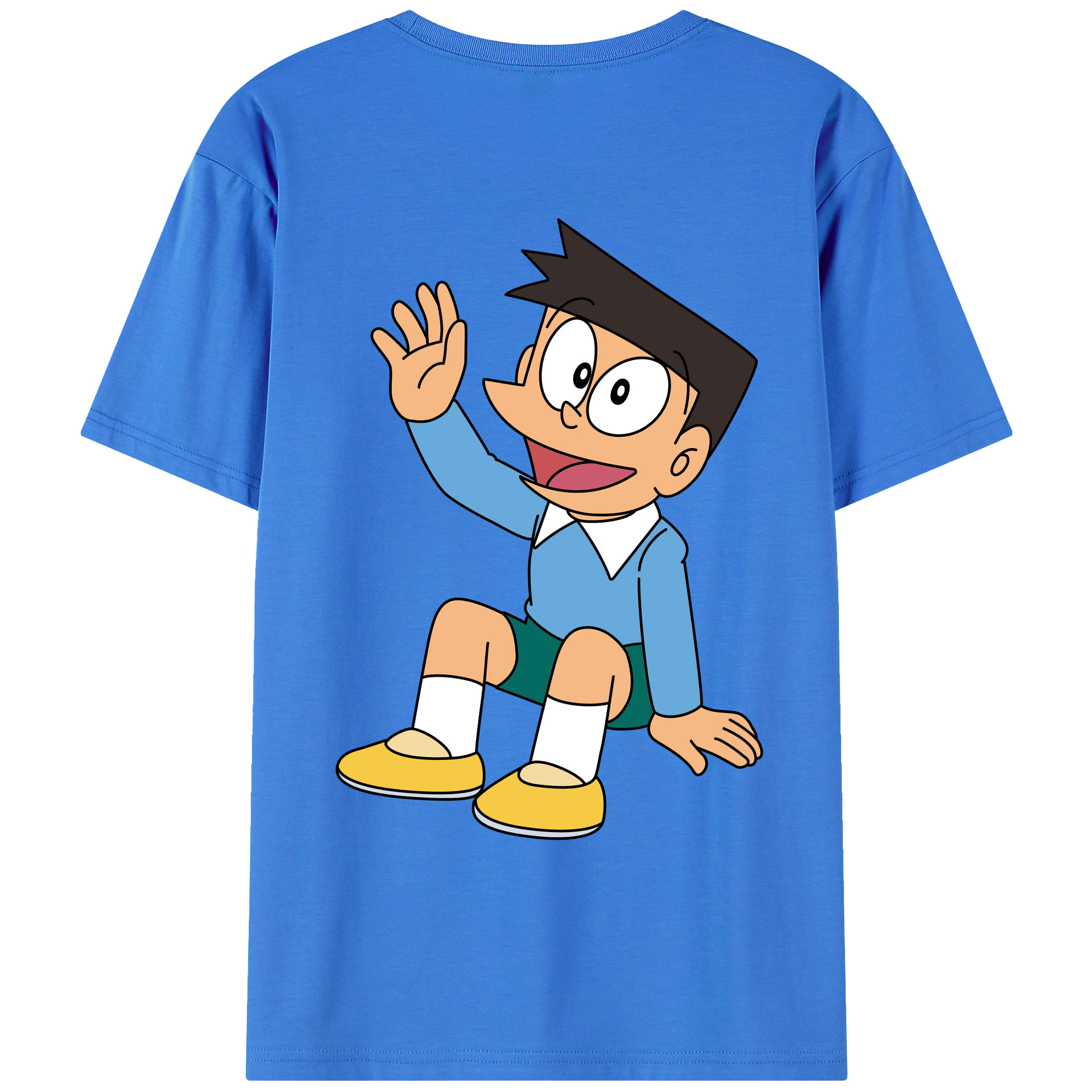 （画像用） ドラえもん 骨川 スネ夫 Doraemon Honekawa Suneo 綿100％ メンズ半袖Tシャツ（バックプリント） 通気性
