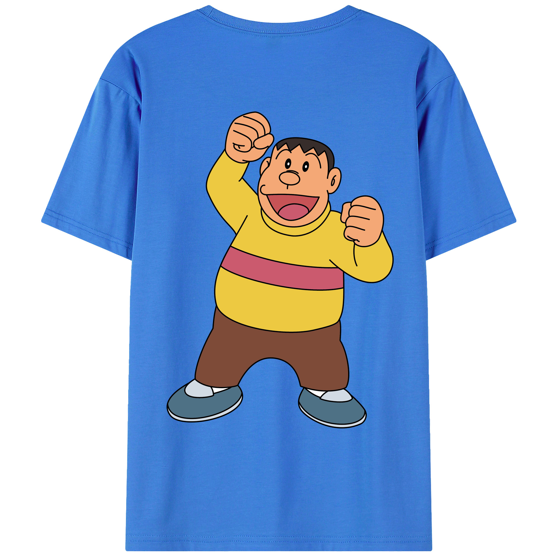 （画像用） ドラえもん 剛田武 Doraemon Gouta Takeshi 綿100％ メンズ半袖Tシャツ（バックプリント） 通気性