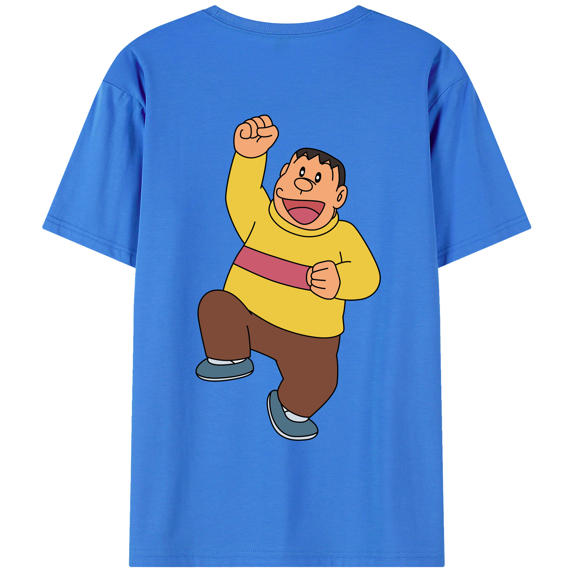 （画像用） ドラえもん 剛田武 Doraemon Gouta Takeshi 綿100％ メンズ半袖Tシャツ（バックプリント） 通気性