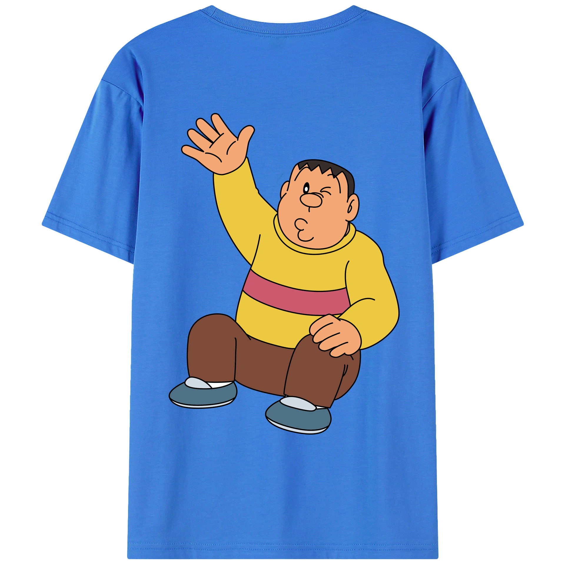 （画像用） ドラえもん 剛田武 Doraemon Gouta Takeshi 綿100％ メンズ半袖Tシャツ（バックプリント） 通気性