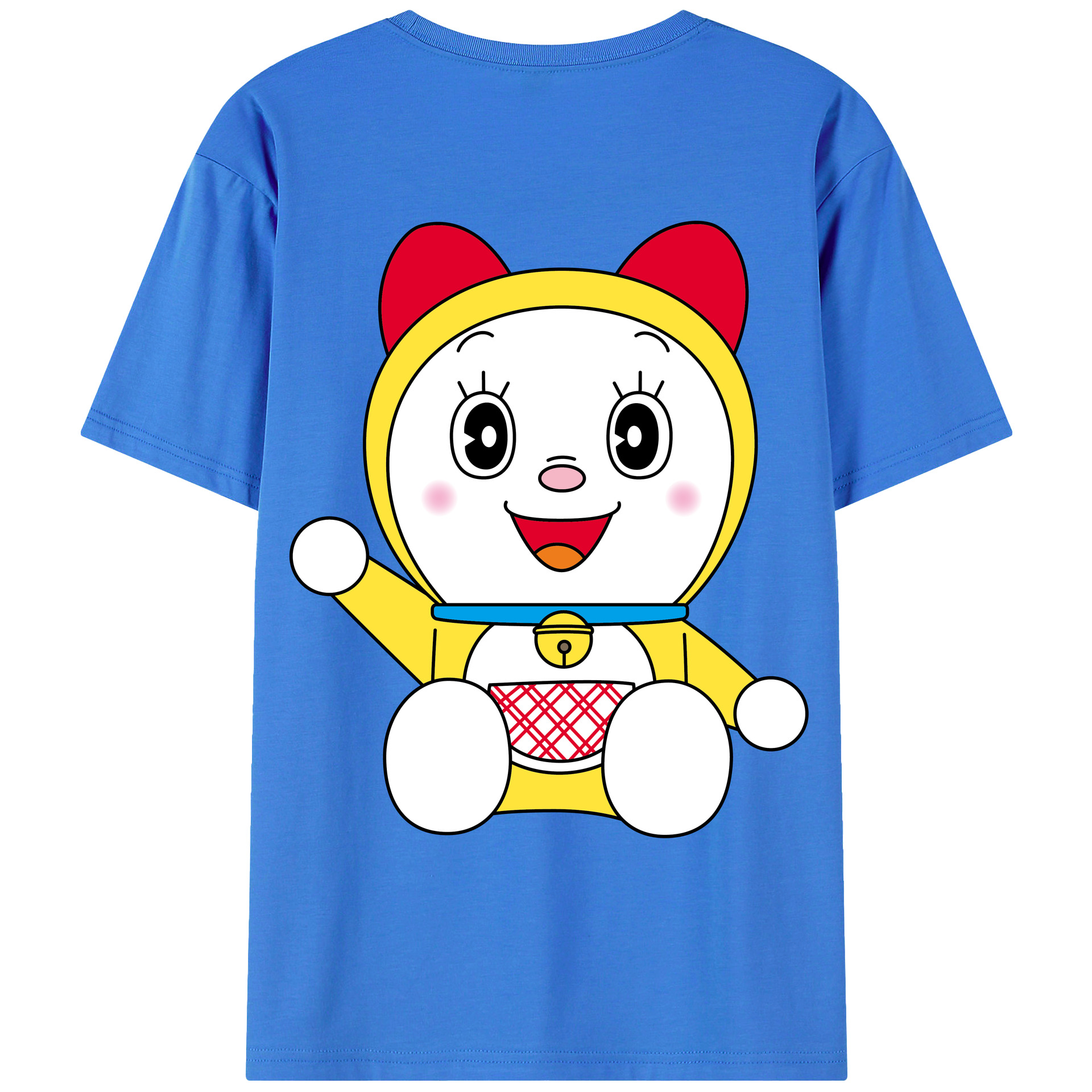 （画像用） ドラえもん ドラミ Doraemon Dorami 綿100％ メンズ半袖Tシャツ（バックプリント） 通気性