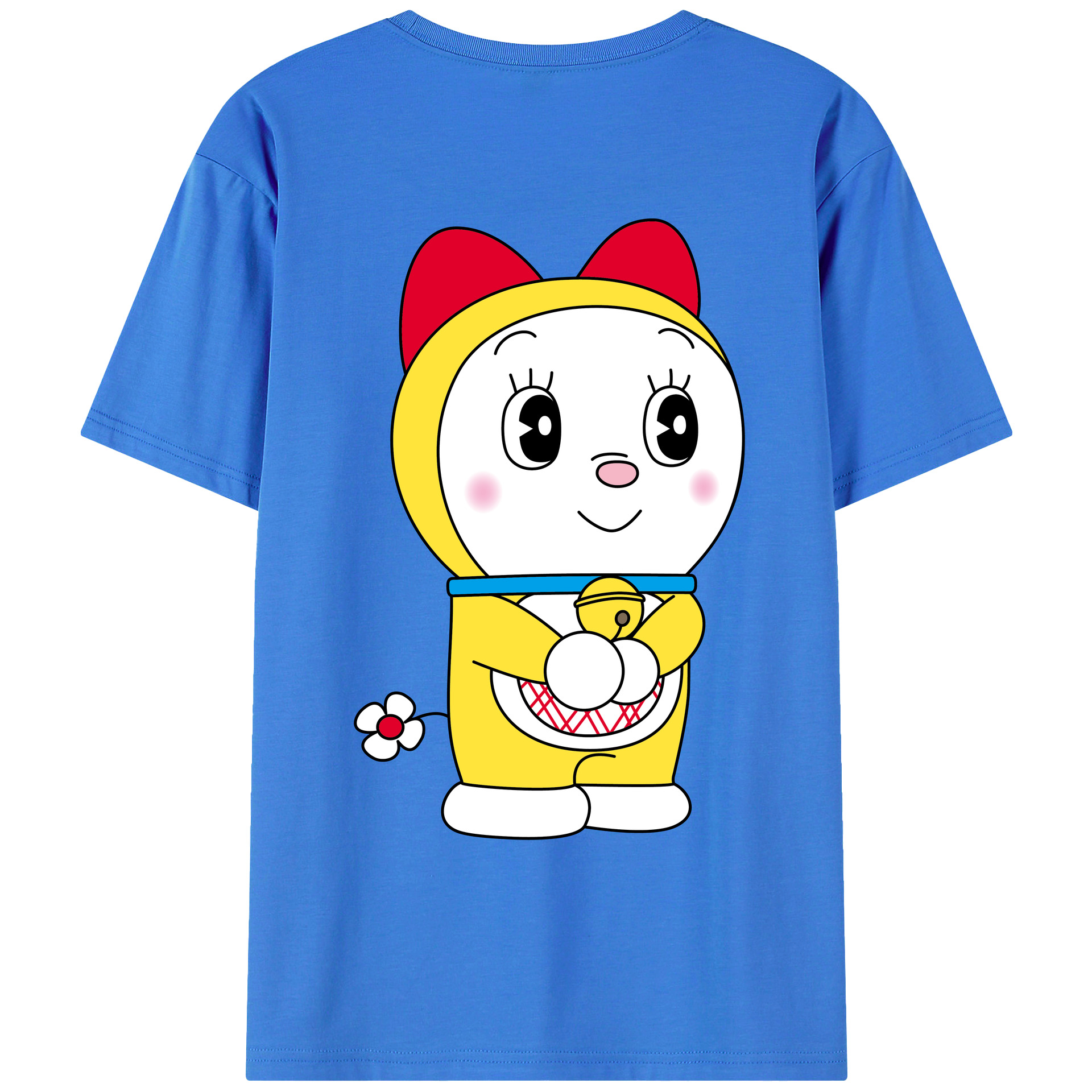 （画像用） ドラえもん ドラミ Doraemon Dorami 綿100％ メンズ半袖Tシャツ（バックプリント） 通気性