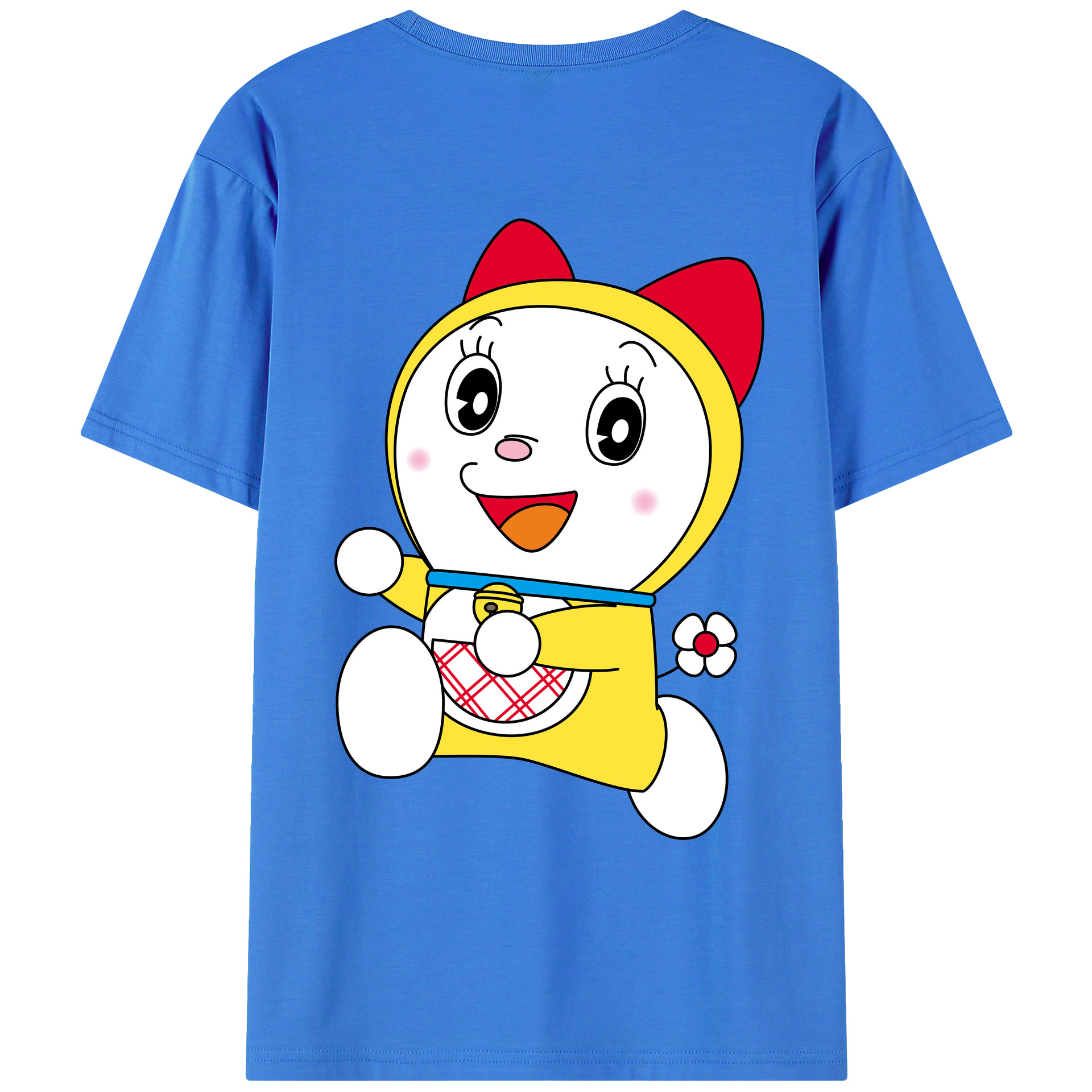 （画像用） ドラえもん ドラミ Doraemon Dorami 綿100％ メンズ半袖Tシャツ（バックプリント） 通気性