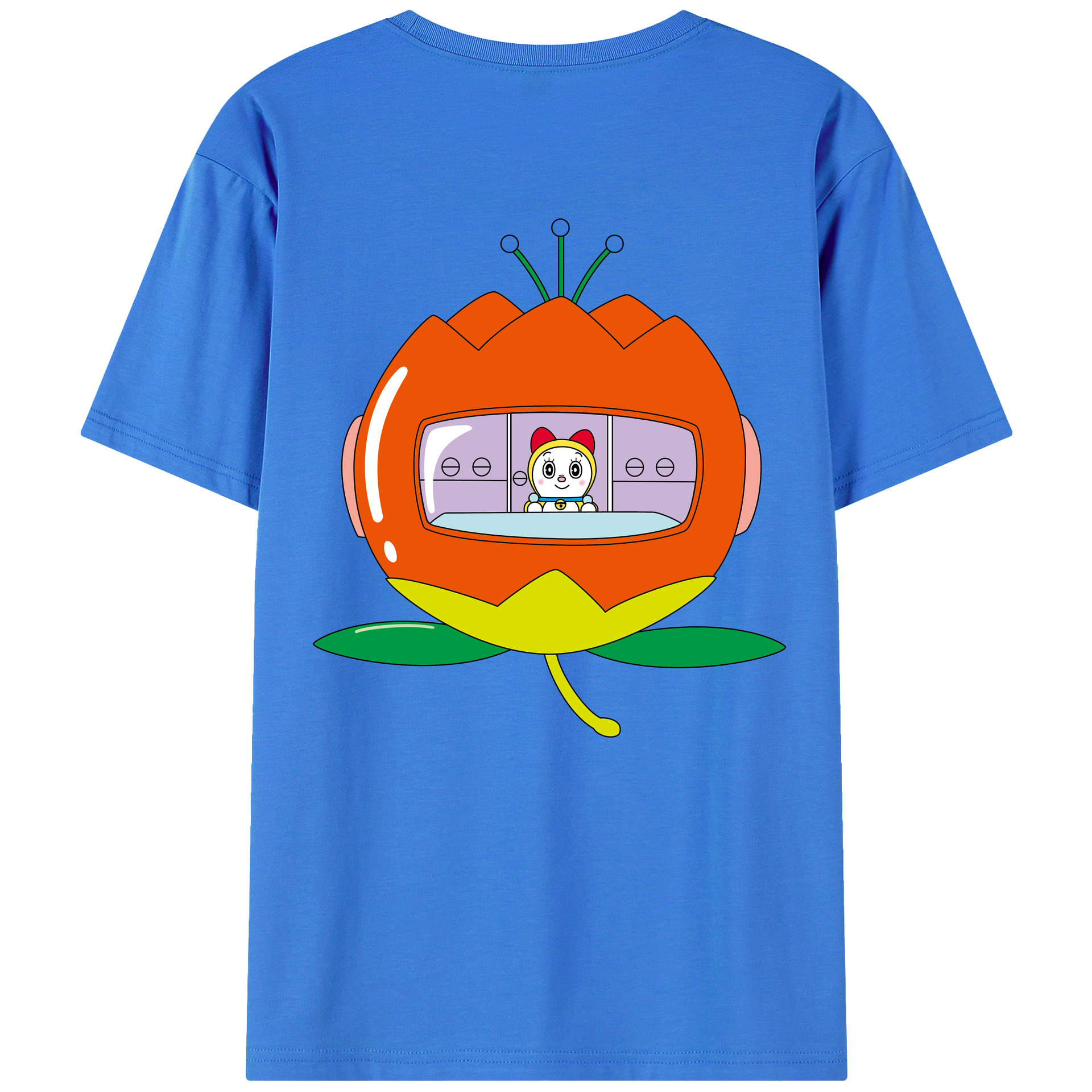 （画像用） ドラえもん ドラミ Doraemon Dorami 綿100％ メンズ半袖Tシャツ（バックプリント） 通気性
