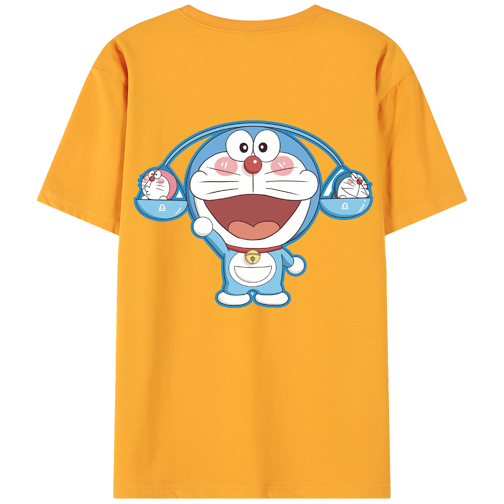 （画像用） ドラえもん Doraemon 綿100％ メンズ半袖Tシャツ（バックプリント） 通気性