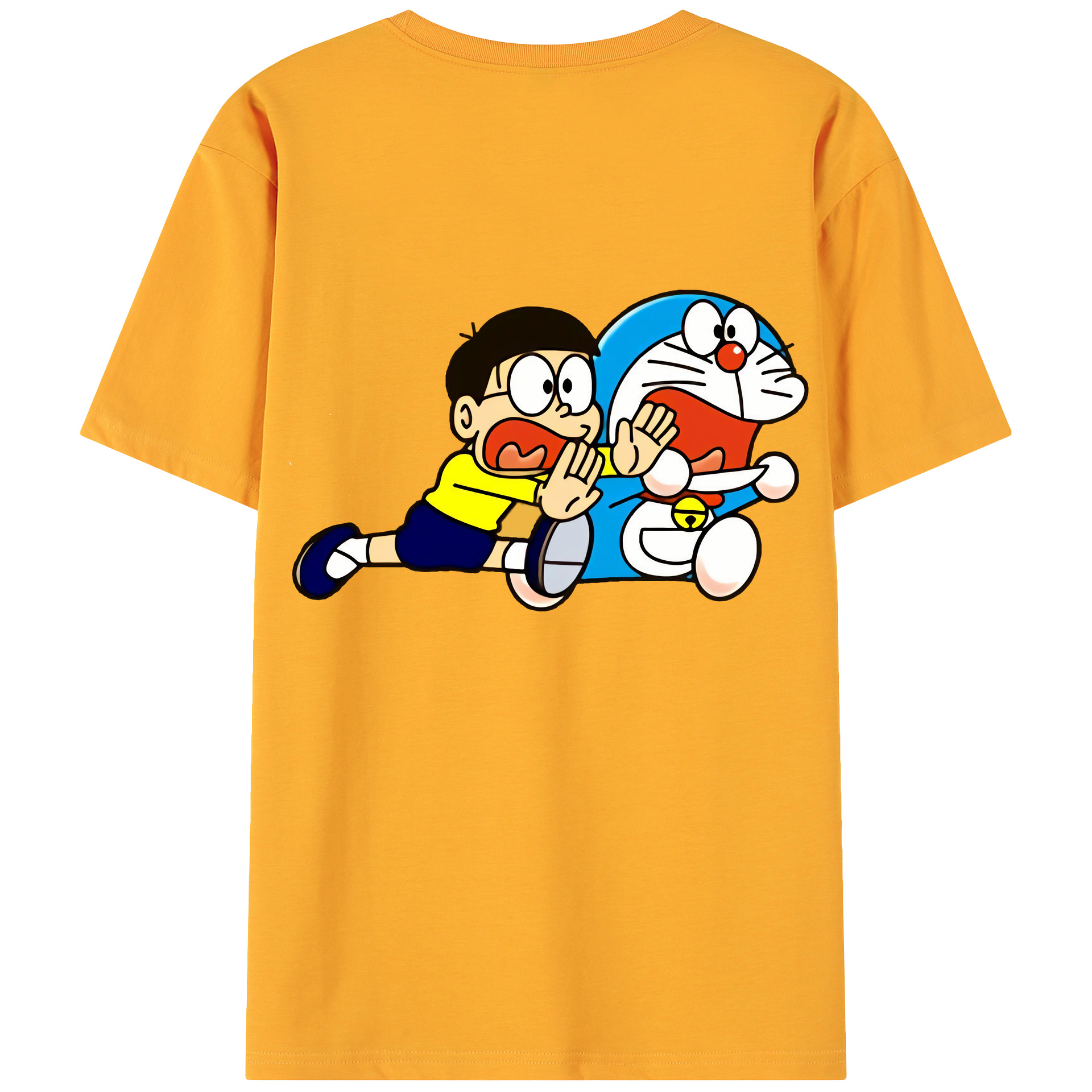 （画像用） ドラえもん Doraemon 綿100％ メンズ半袖Tシャツ（バックプリント） 通気性