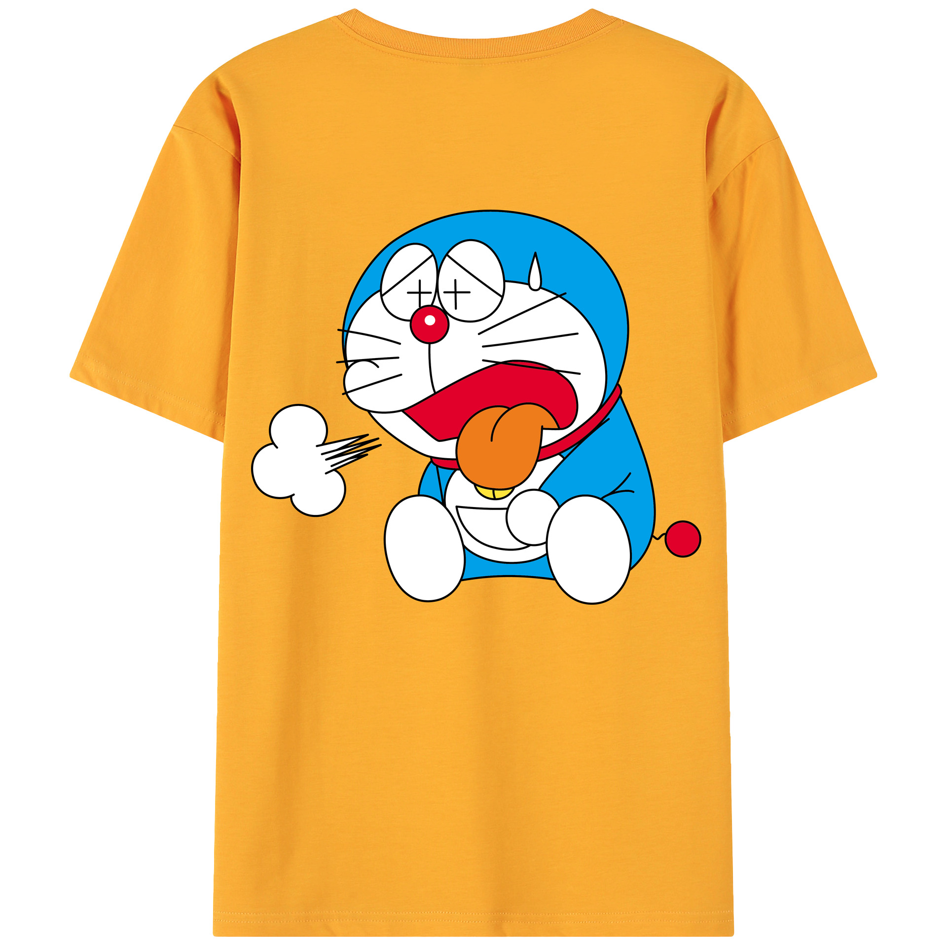 （画像用） ドラえもん Doraemon 綿100％ メンズ半袖Tシャツ（バックプリント） 通気性