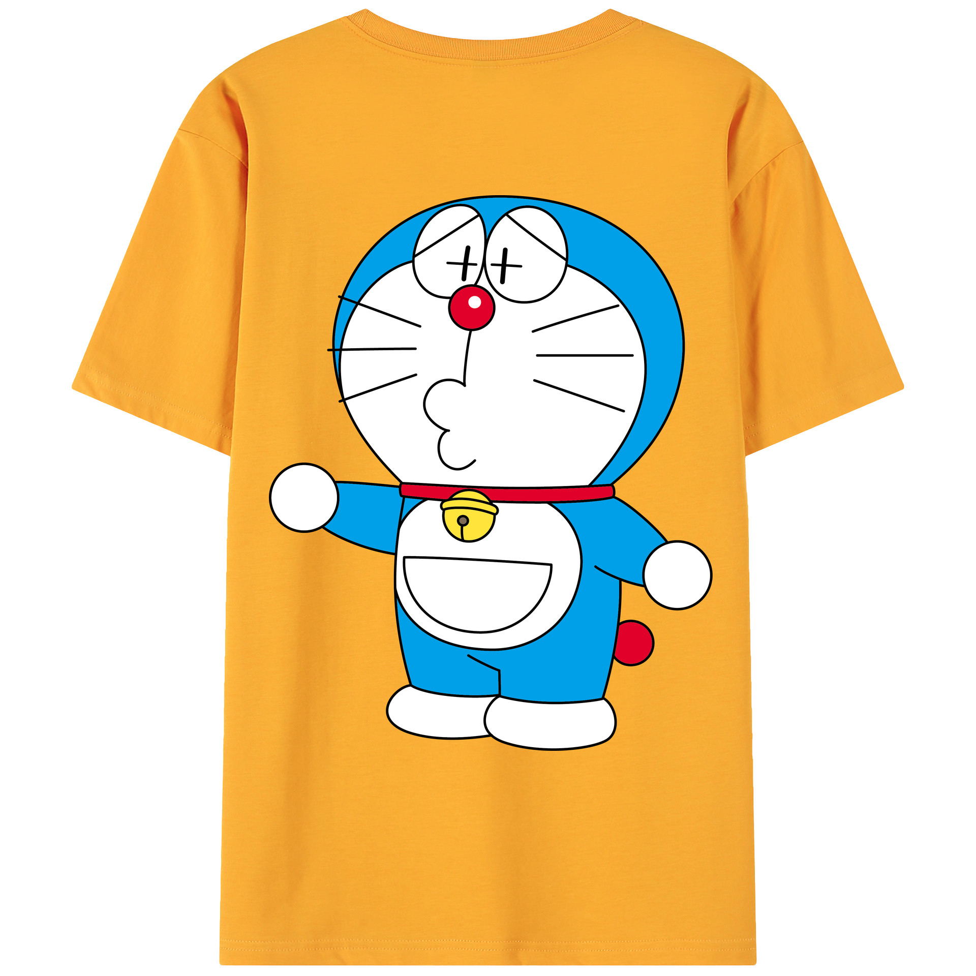 （画像用） ドラえもん Doraemon 綿100％ メンズ半袖Tシャツ（バックプリント） 通気性