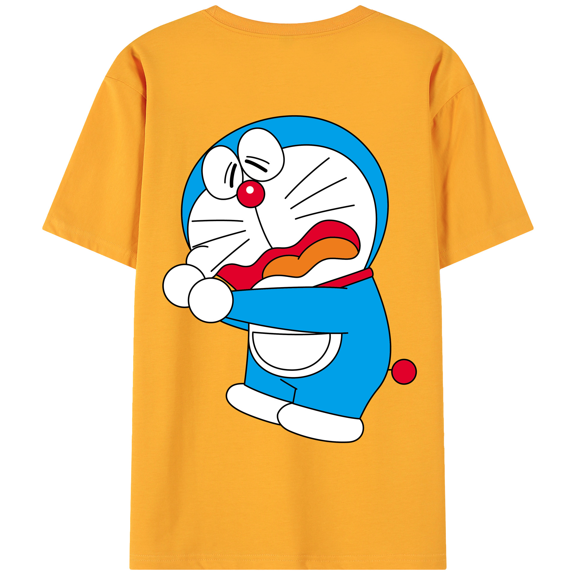 （画像用） ドラえもん Doraemon 綿100％ メンズ半袖Tシャツ（バックプリント） 通気性