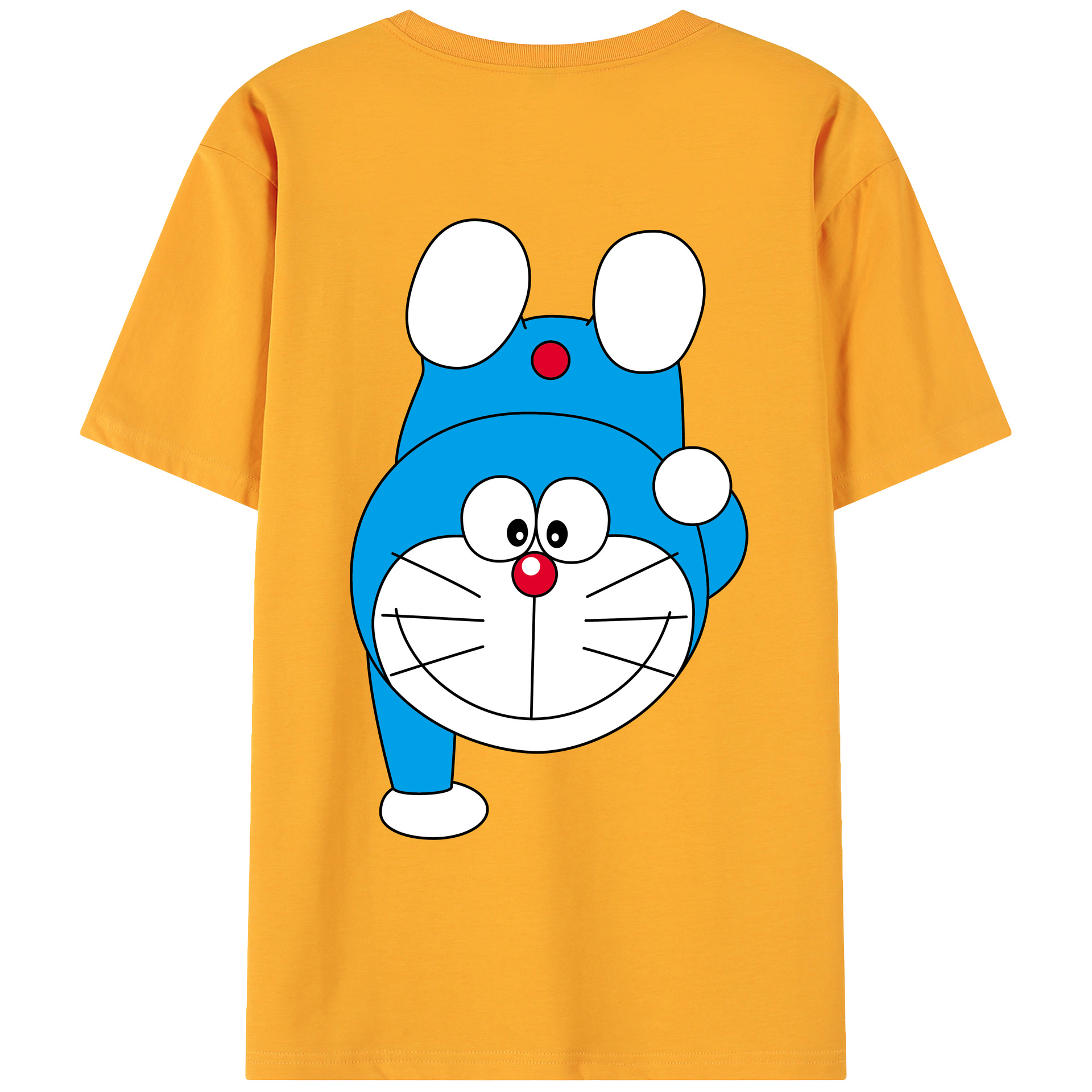 （画像用） ドラえもん Doraemon 綿100％ メンズ半袖Tシャツ（バックプリント） 通気性