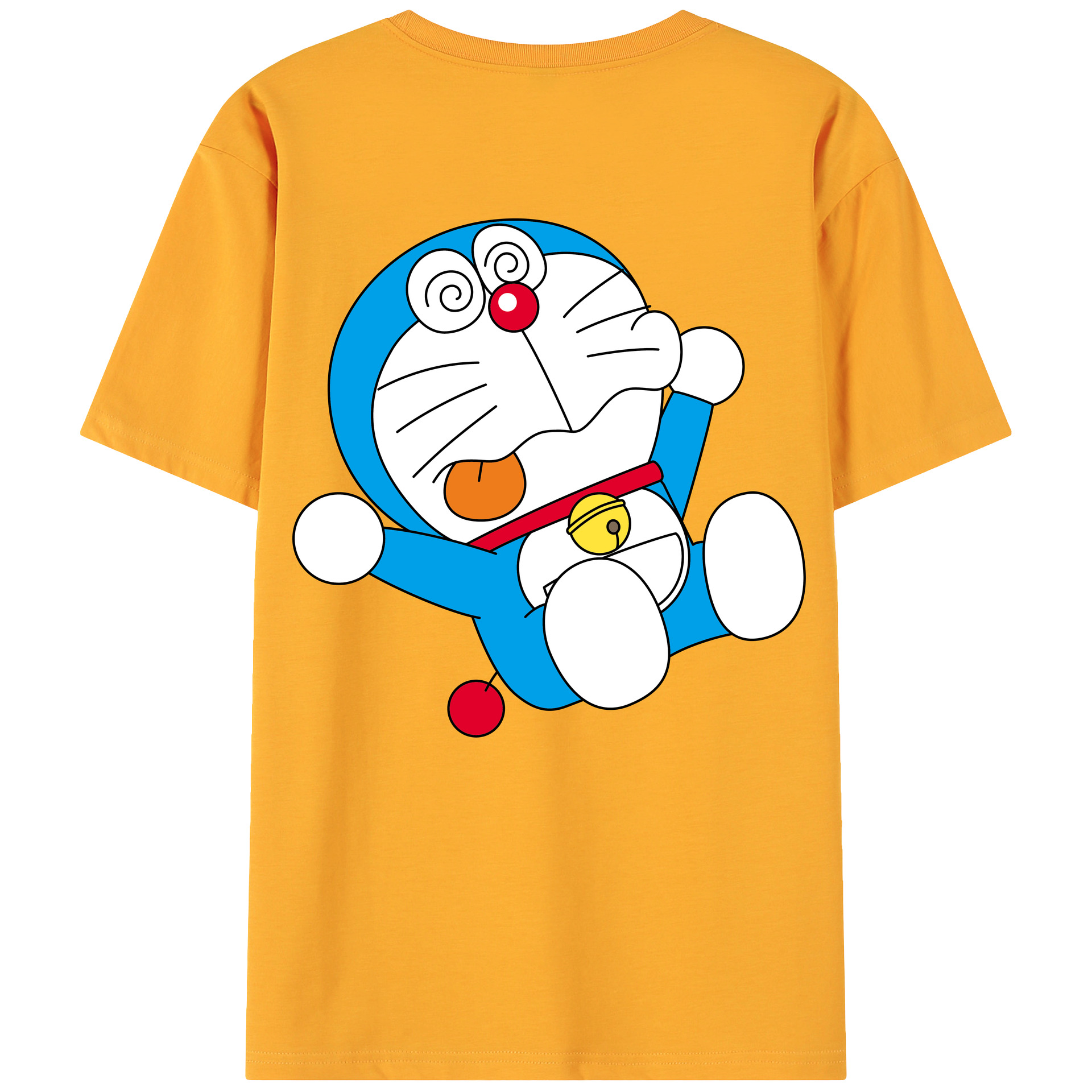 （画像用） ドラえもん Doraemon 綿100％ メンズ半袖Tシャツ（バックプリント） 通気性