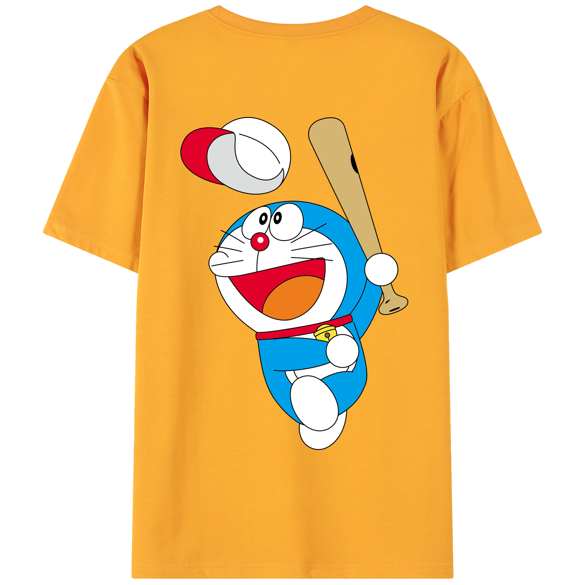 （画像用） ドラえもん Doraemon 綿100％ メンズ半袖Tシャツ（バックプリント） 通気性