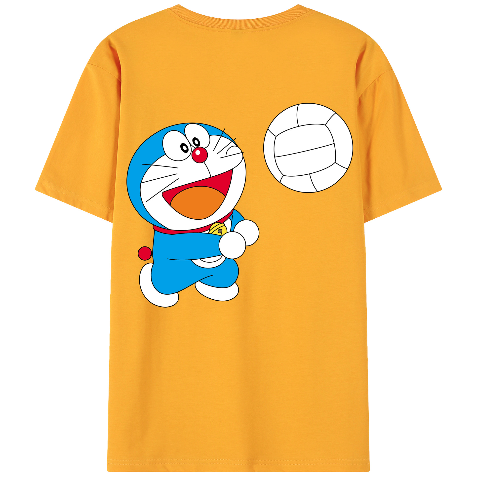 （画像用） ドラえもん Doraemon 綿100％ メンズ半袖Tシャツ（バックプリント） 通気性