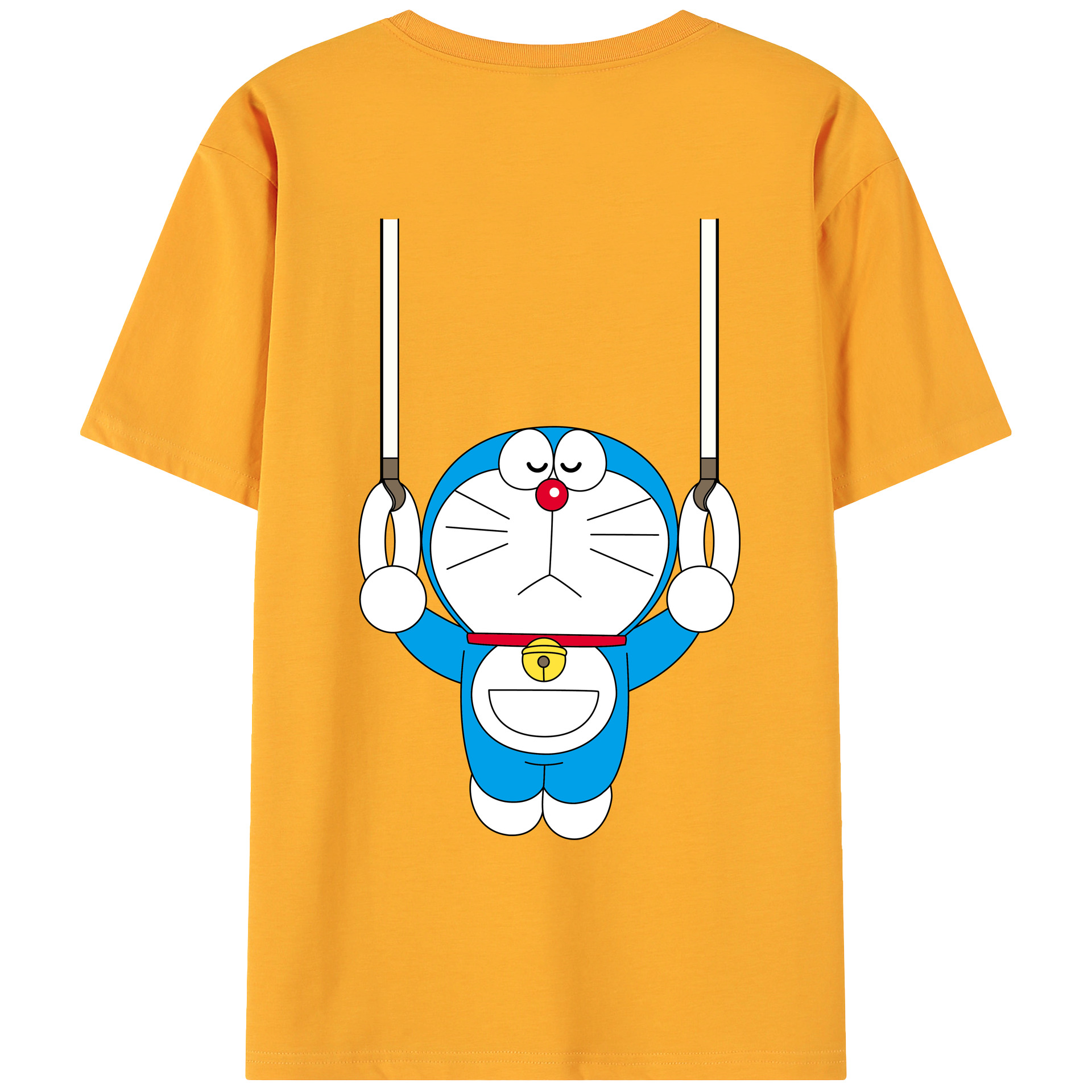 （画像用） ドラえもん Doraemon 綿100％ メンズ半袖Tシャツ（バックプリント） 通気性