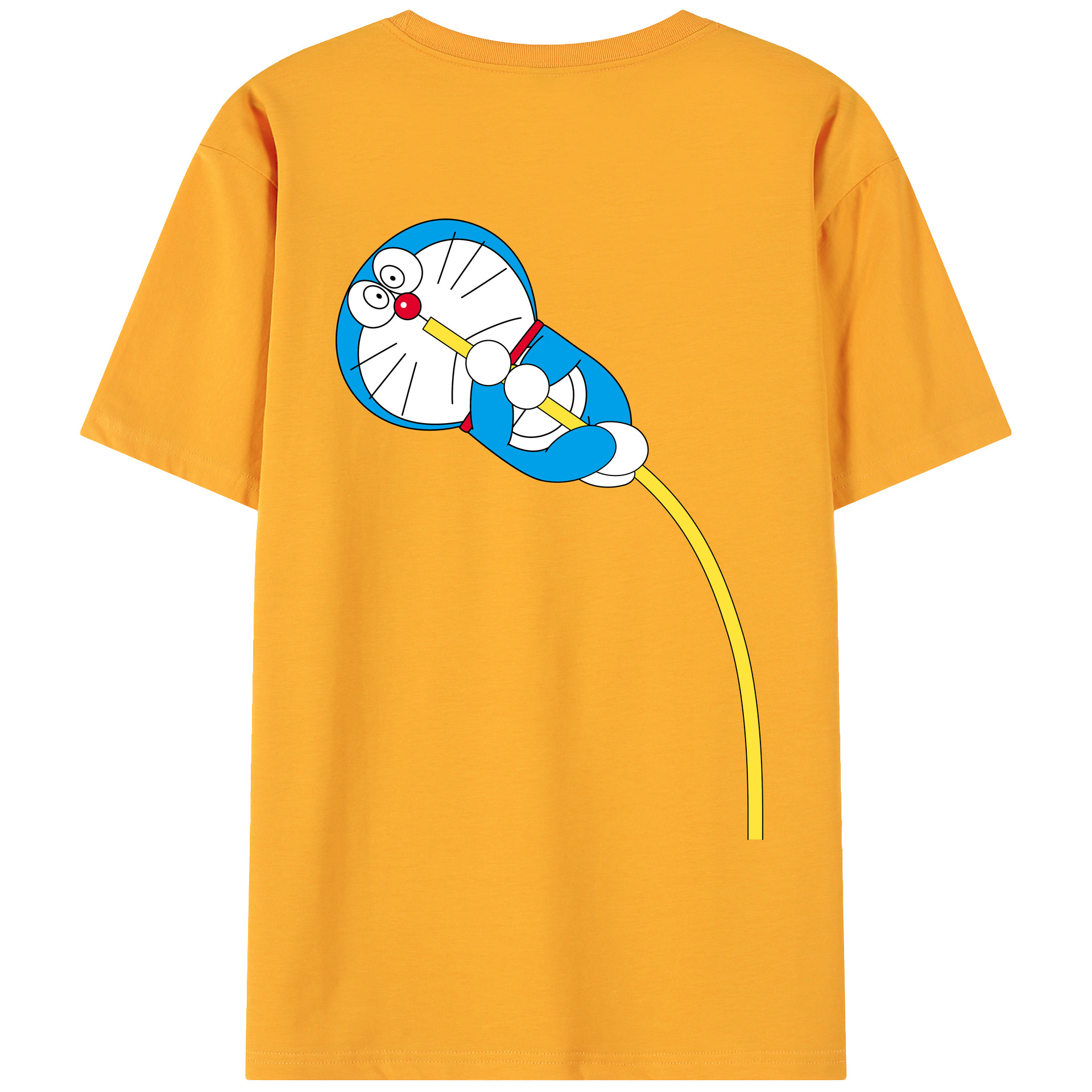 （画像用） ドラえもん Doraemon 綿100％ メンズ半袖Tシャツ（バックプリント） 通気性