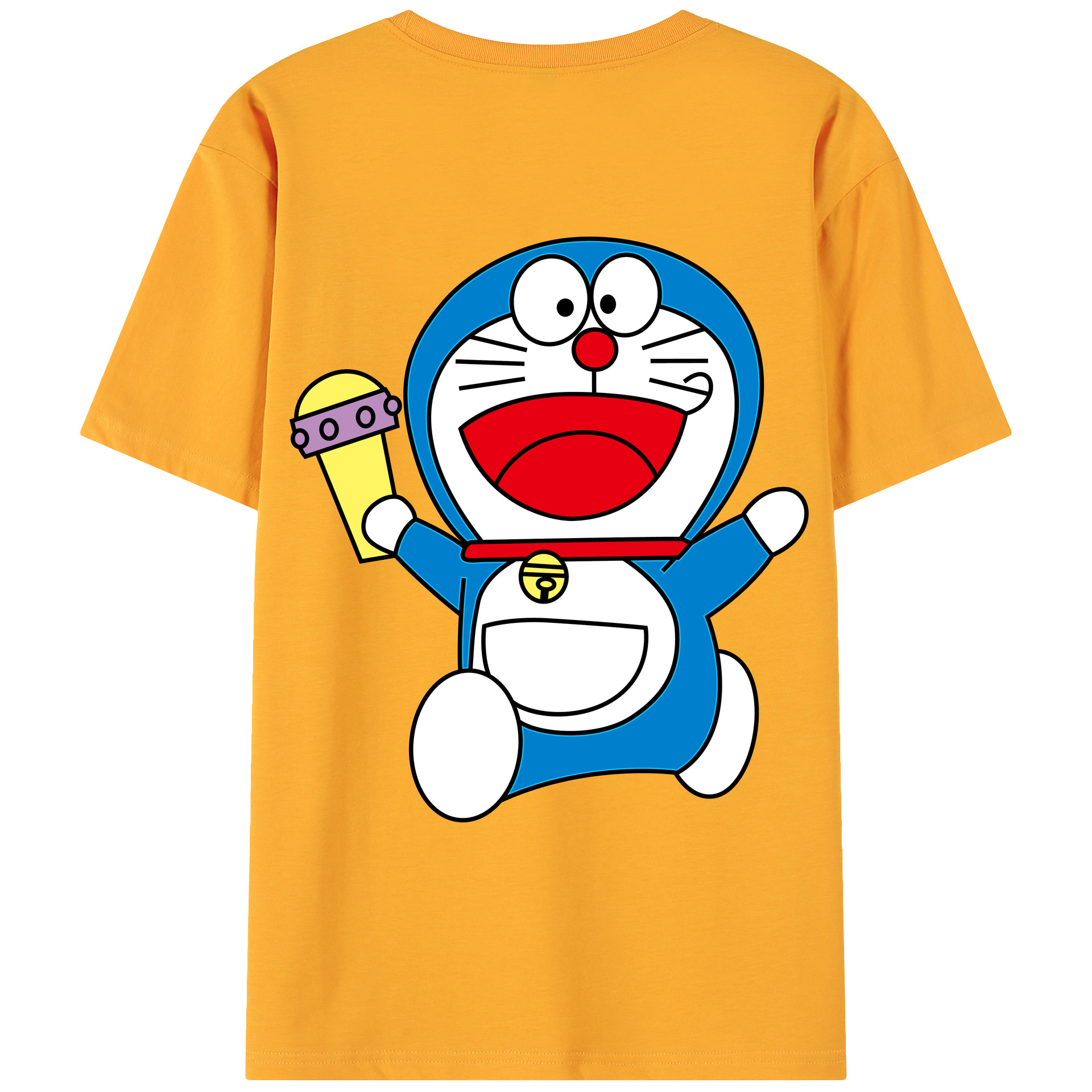 （画像用） ドラえもん Doraemon 綿100％ メンズ半袖Tシャツ（バックプリント） 通気性