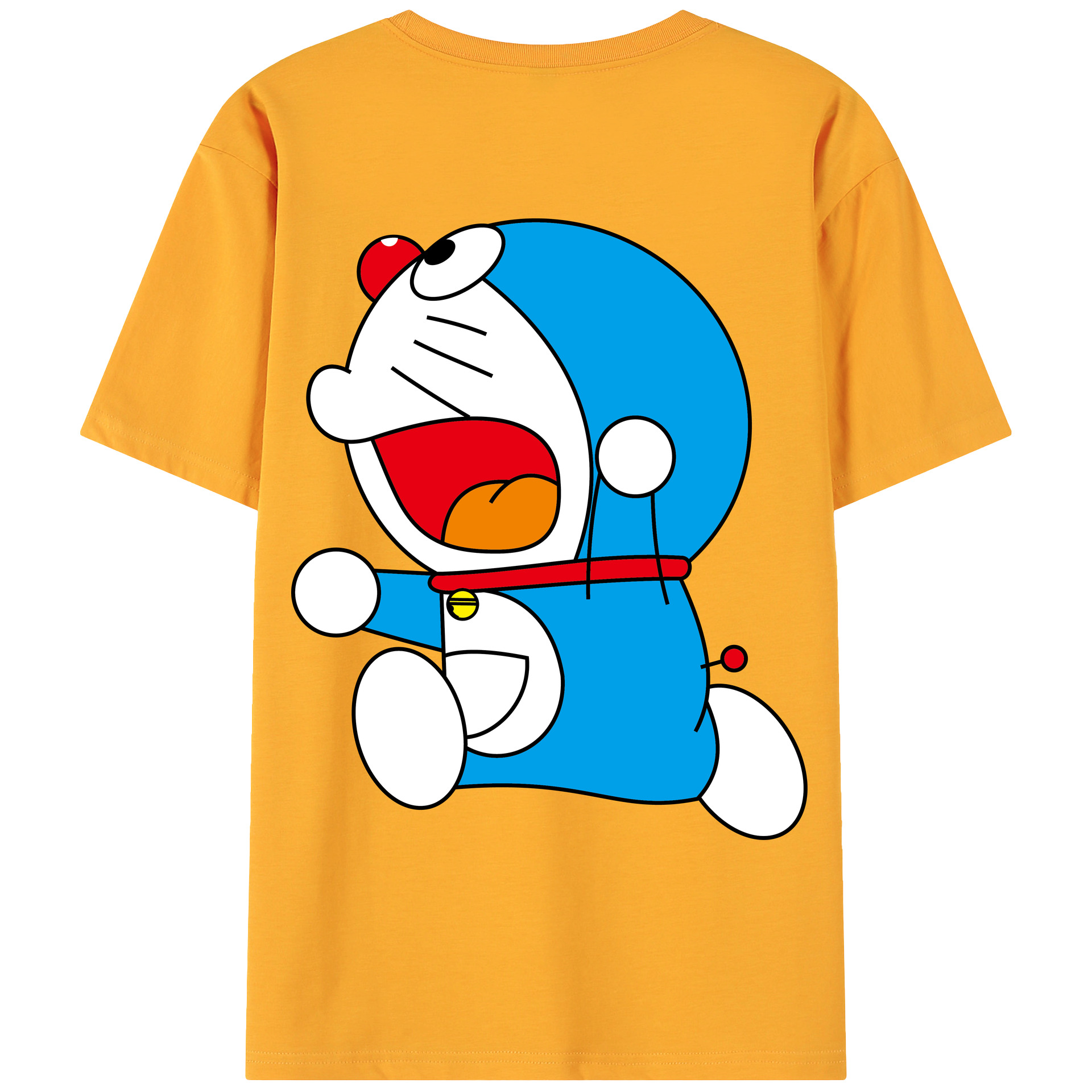 （画像用） ドラえもん Doraemon 綿100％ メンズ半袖Tシャツ（バックプリント） 通気性