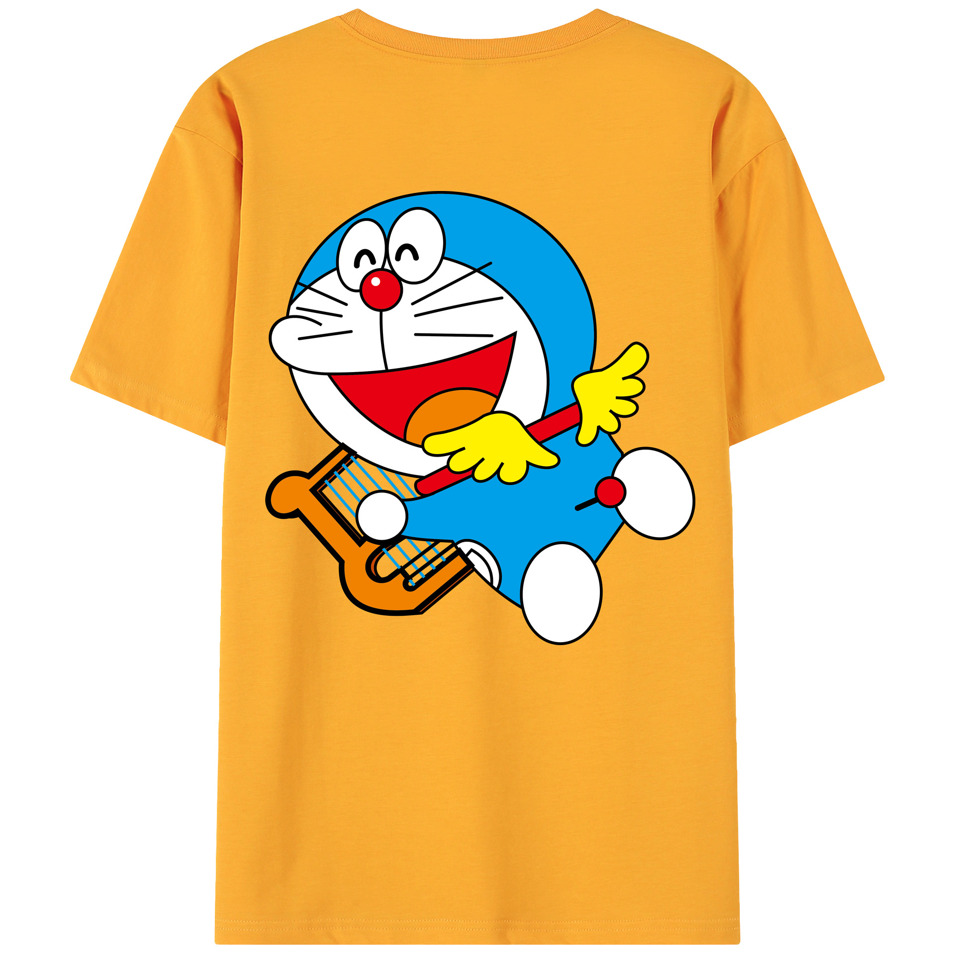 （画像用） ドラえもん Doraemon 綿100％ メンズ半袖Tシャツ（バックプリント） 通気性