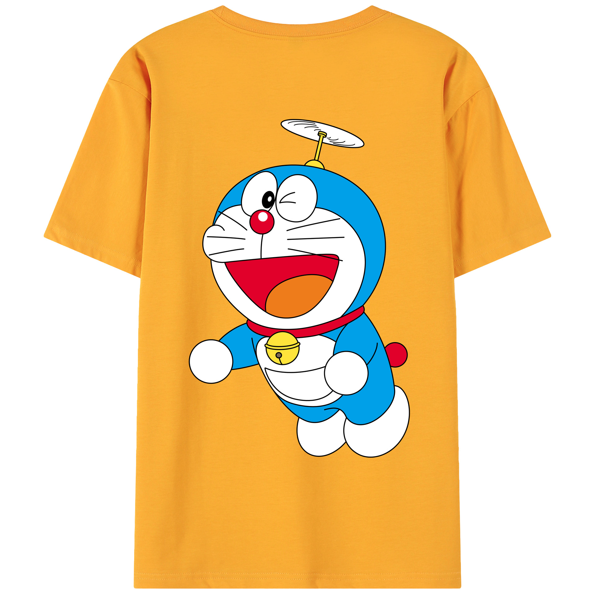 （画像用） ドラえもん Doraemon 綿100％ メンズ半袖Tシャツ（バックプリント） 通気性