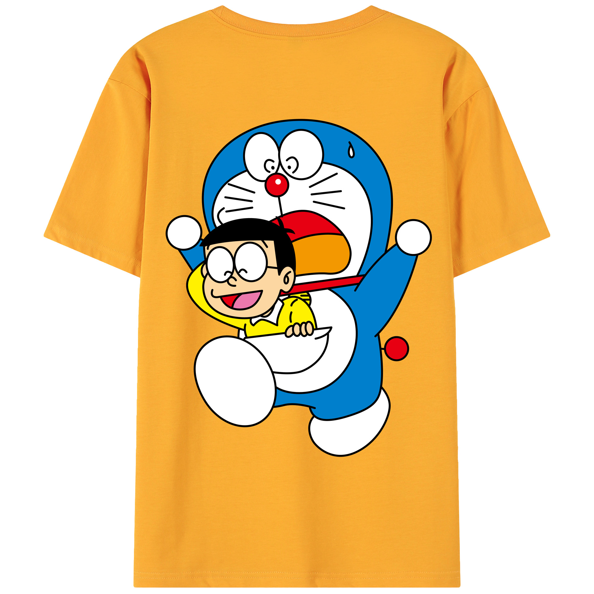 （画像用） ドラえもん Doraemon 綿100％ メンズ半袖Tシャツ（バックプリント） 通気性
