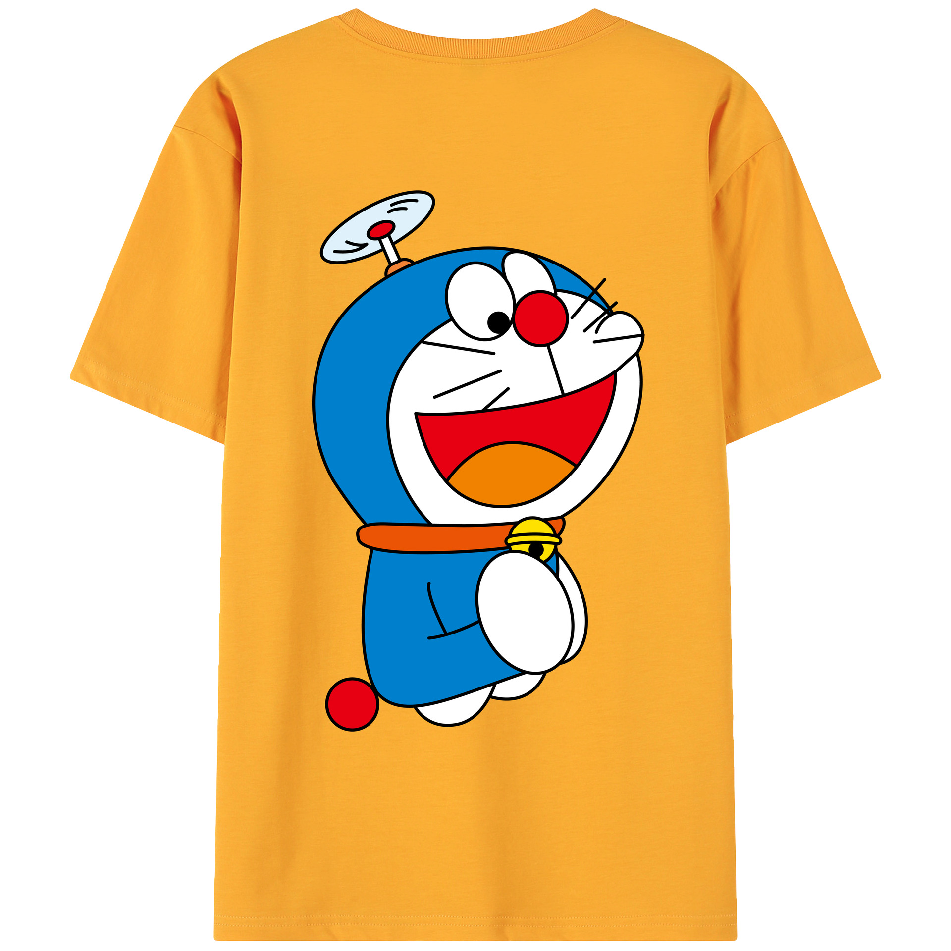 （画像用） ドラえもん Doraemon 綿100％ メンズ半袖Tシャツ（バックプリント） 通気性
