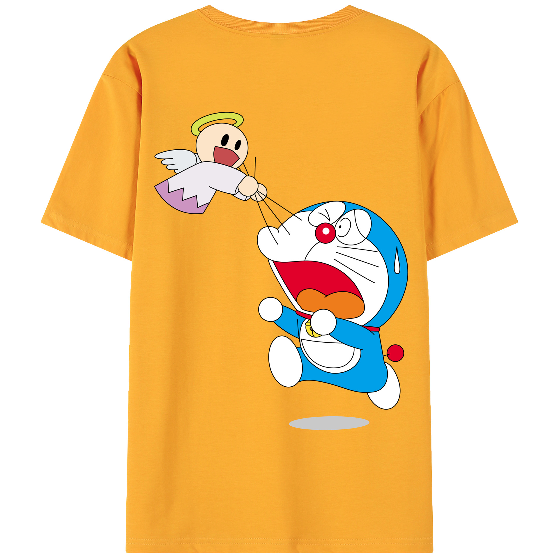 （画像用） ドラえもん Doraemon 綿100％ メンズ半袖Tシャツ（バックプリント） 通気性