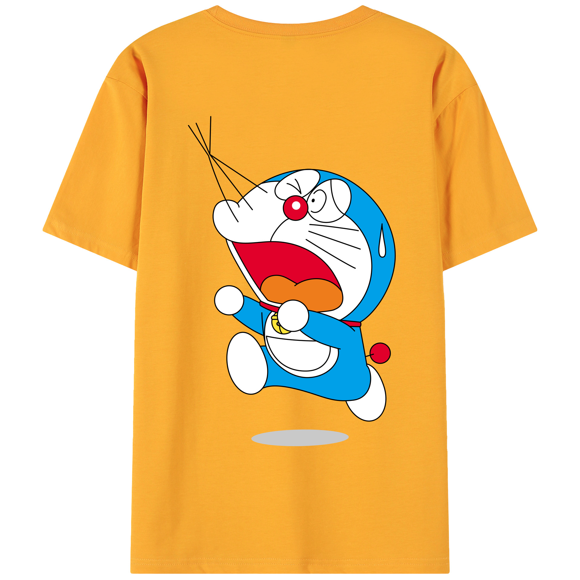 （画像用） ドラえもん Doraemon 綿100％ メンズ半袖Tシャツ（バックプリント） 通気性