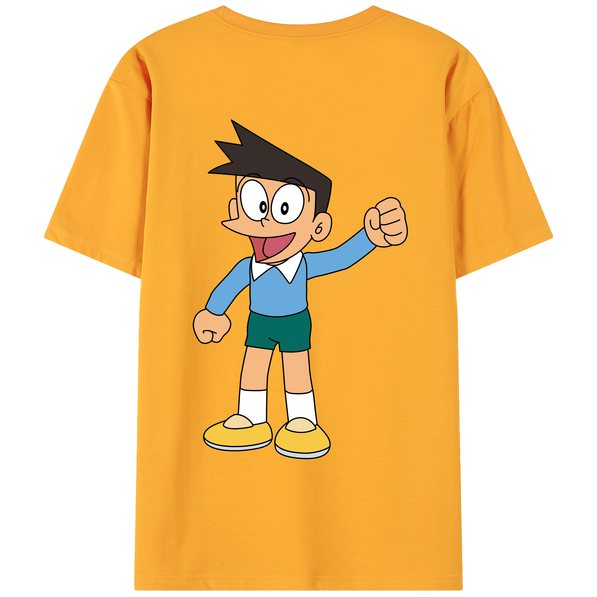 （画像用） ドラえもん 骨川 スネ夫 Doraemon Honekawa Suneo 綿100％ メンズ半袖Tシャツ（バックプリント） 通気性