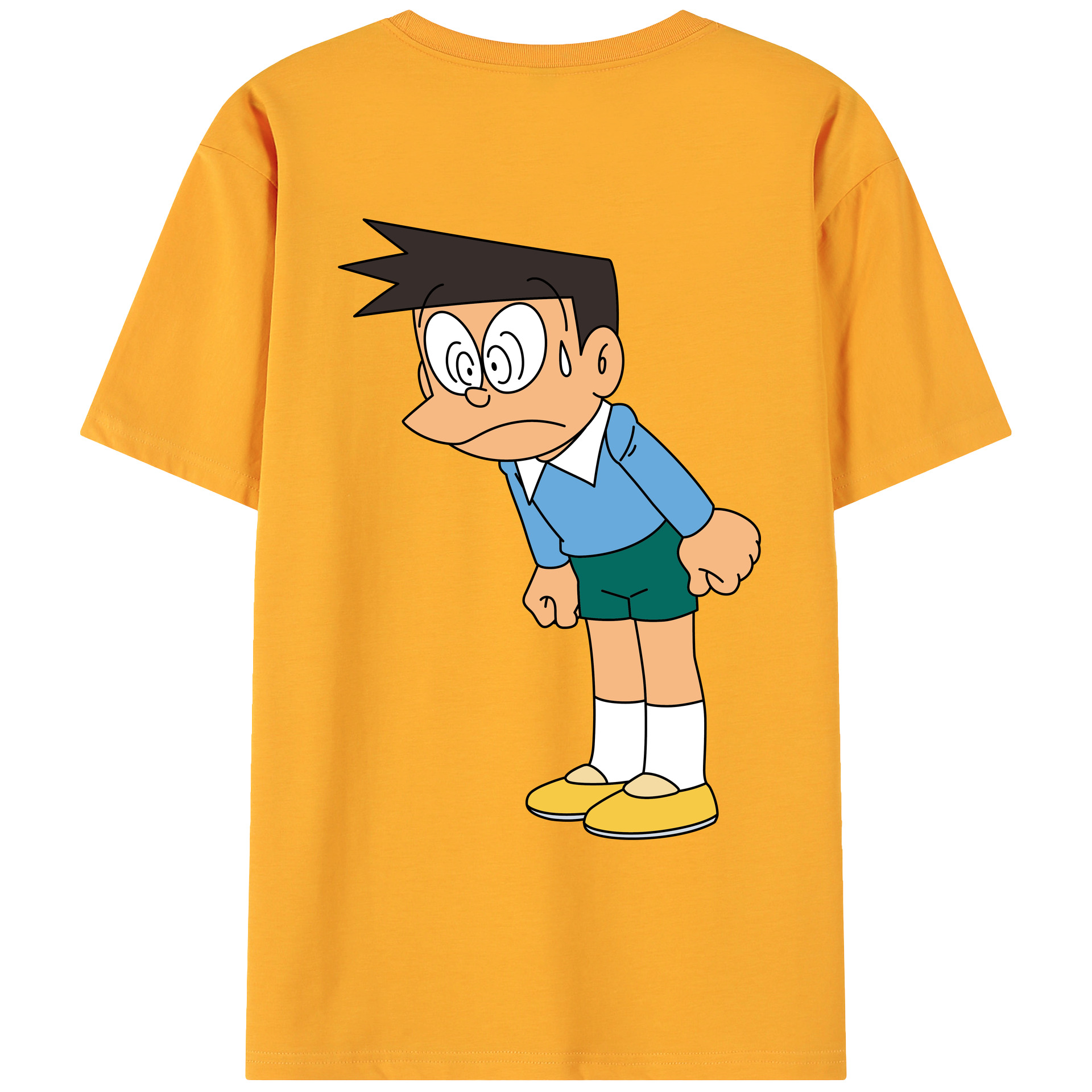 （画像用） ドラえもん 骨川 スネ夫 Doraemon Honekawa Suneo 綿100％ メンズ半袖Tシャツ（バックプリント） 通気性