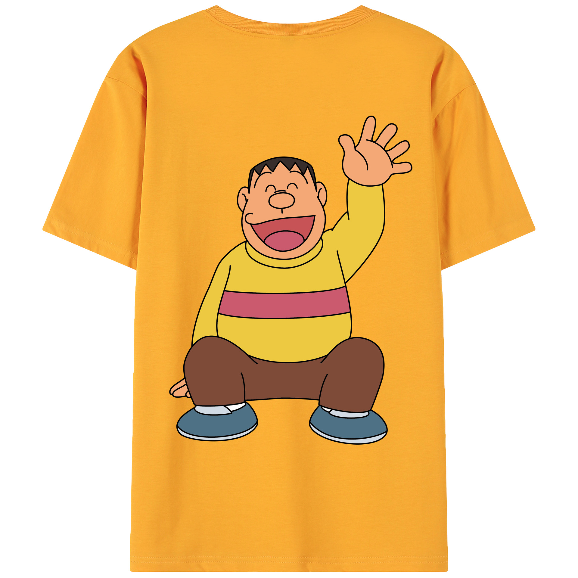 （画像用） ドラえもん 剛田武 Doraemon Gouta Takeshi 綿100％ メンズ半袖Tシャツ（バックプリント） 通気性
