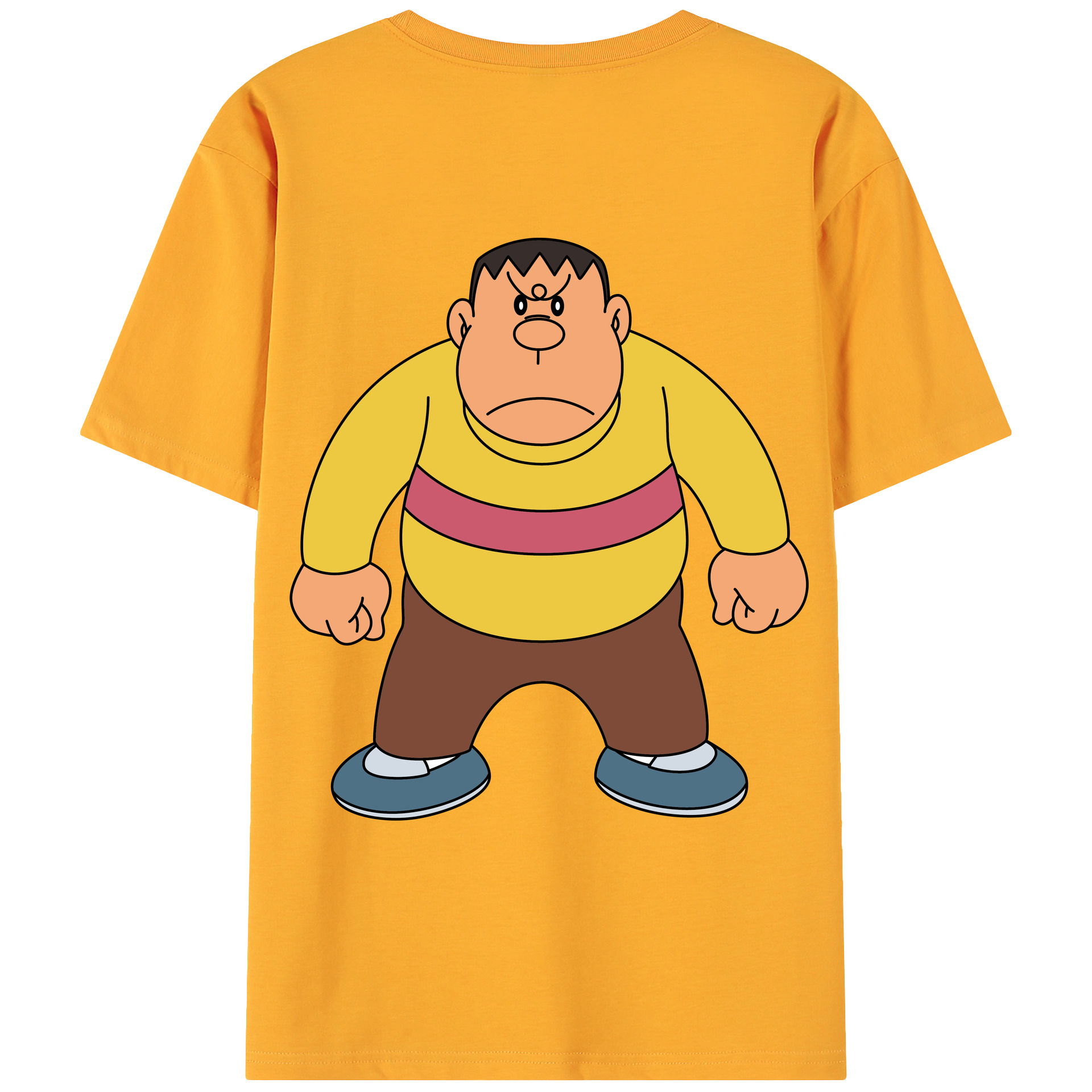 （画像用） ドラえもん 剛田武 Doraemon Gouta Takeshi 綿100％ メンズ半袖Tシャツ（バックプリント） 通気性