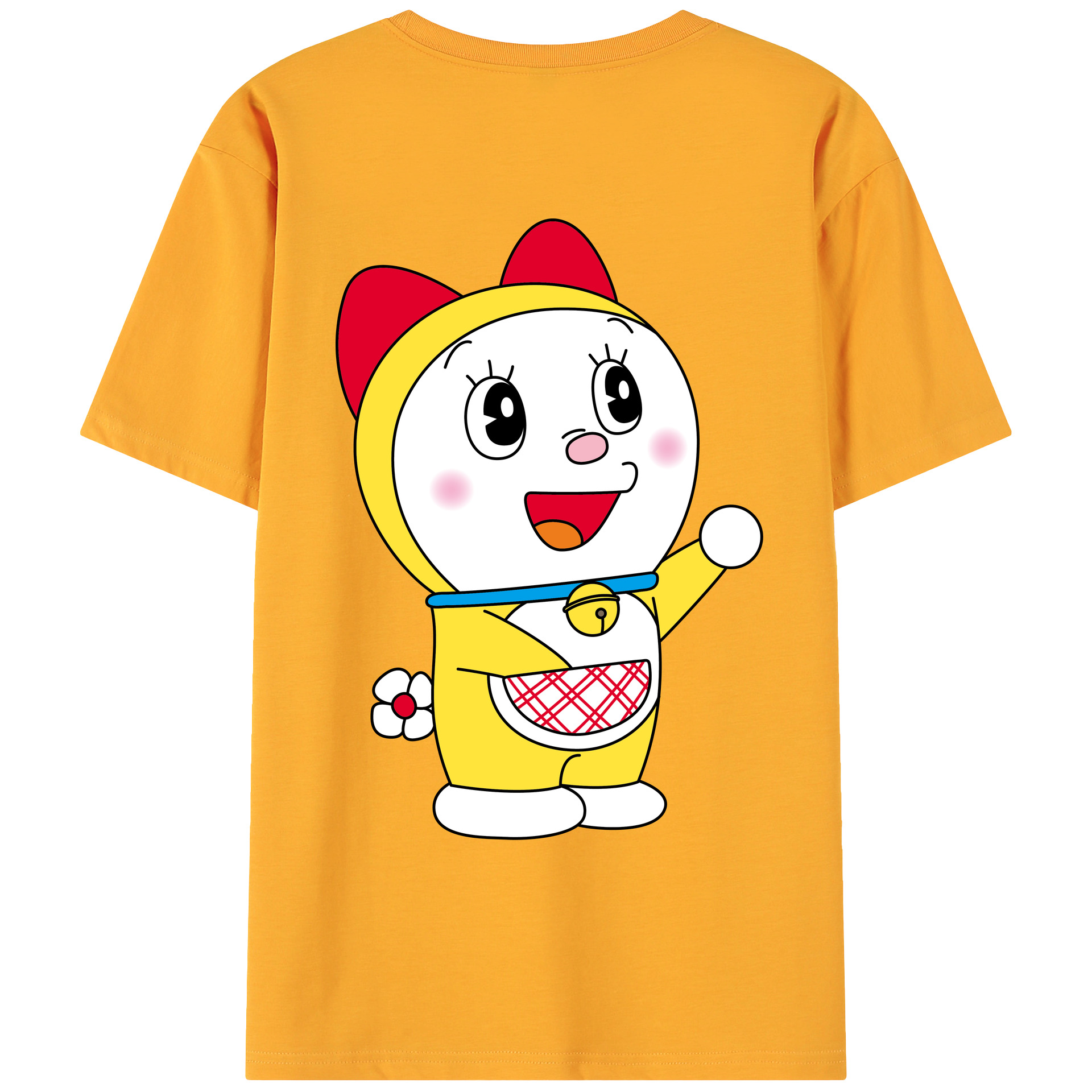 （画像用） ドラえもん ドラミ Doraemon Dorami 綿100％ メンズ半袖Tシャツ（バックプリント） 通気性